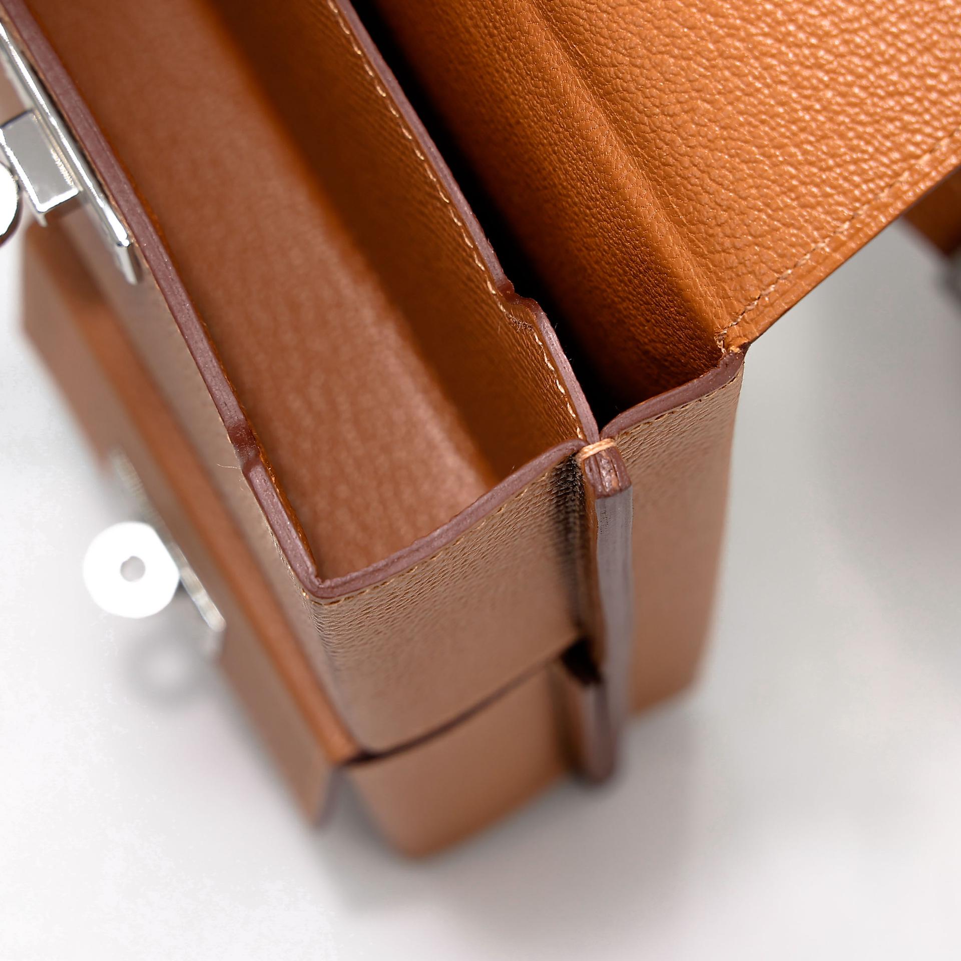 Brand New ( Rank N )  HERMÈS  Kelly Multipocket To Go Pouch Gold (37) Epsom Palladium hardware W (2024) - 26