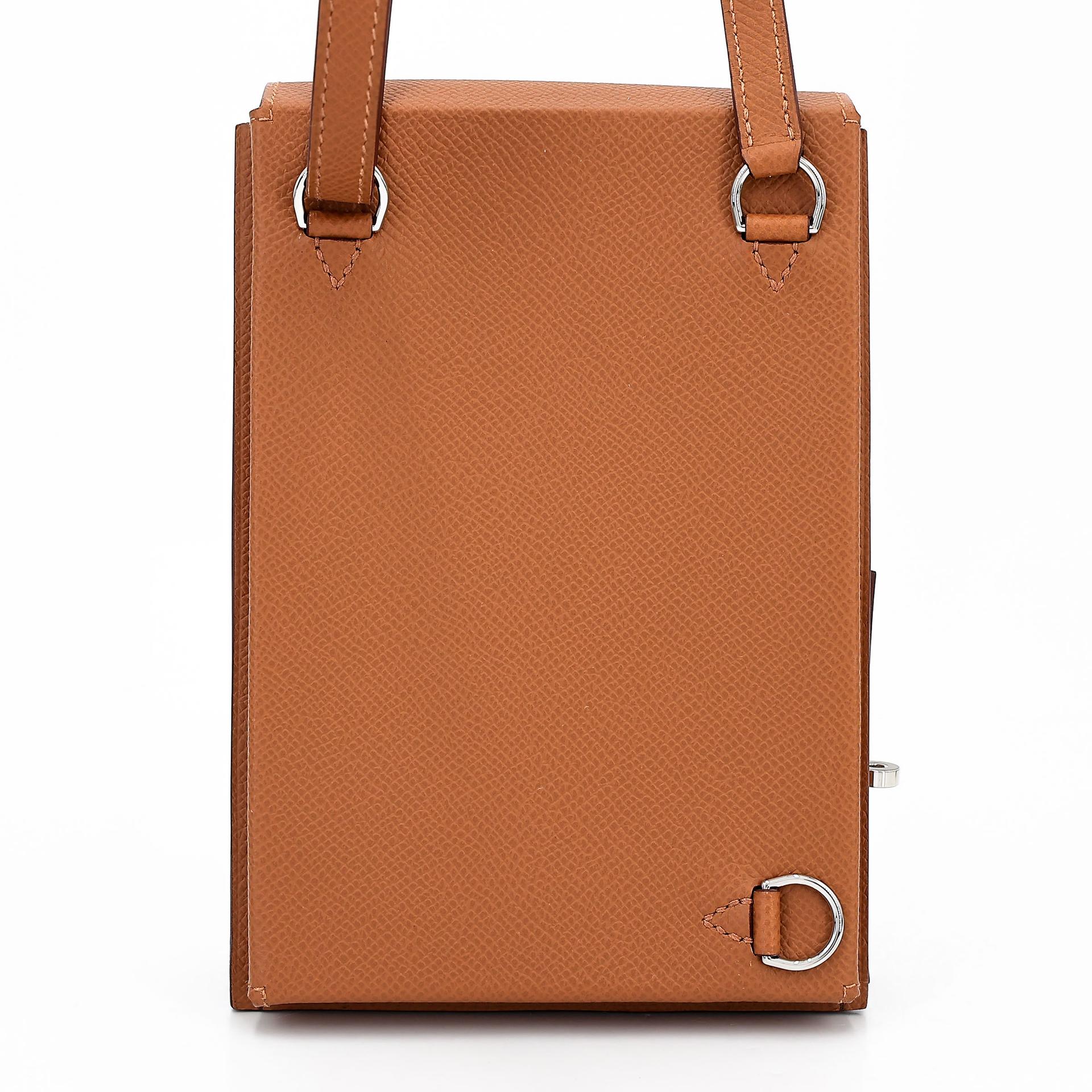 Brand New ( Rank N )  HERMÈS  Kelly Multipocket To Go Pouch Gold (37) Epsom Palladium hardware W (2024) - 2
