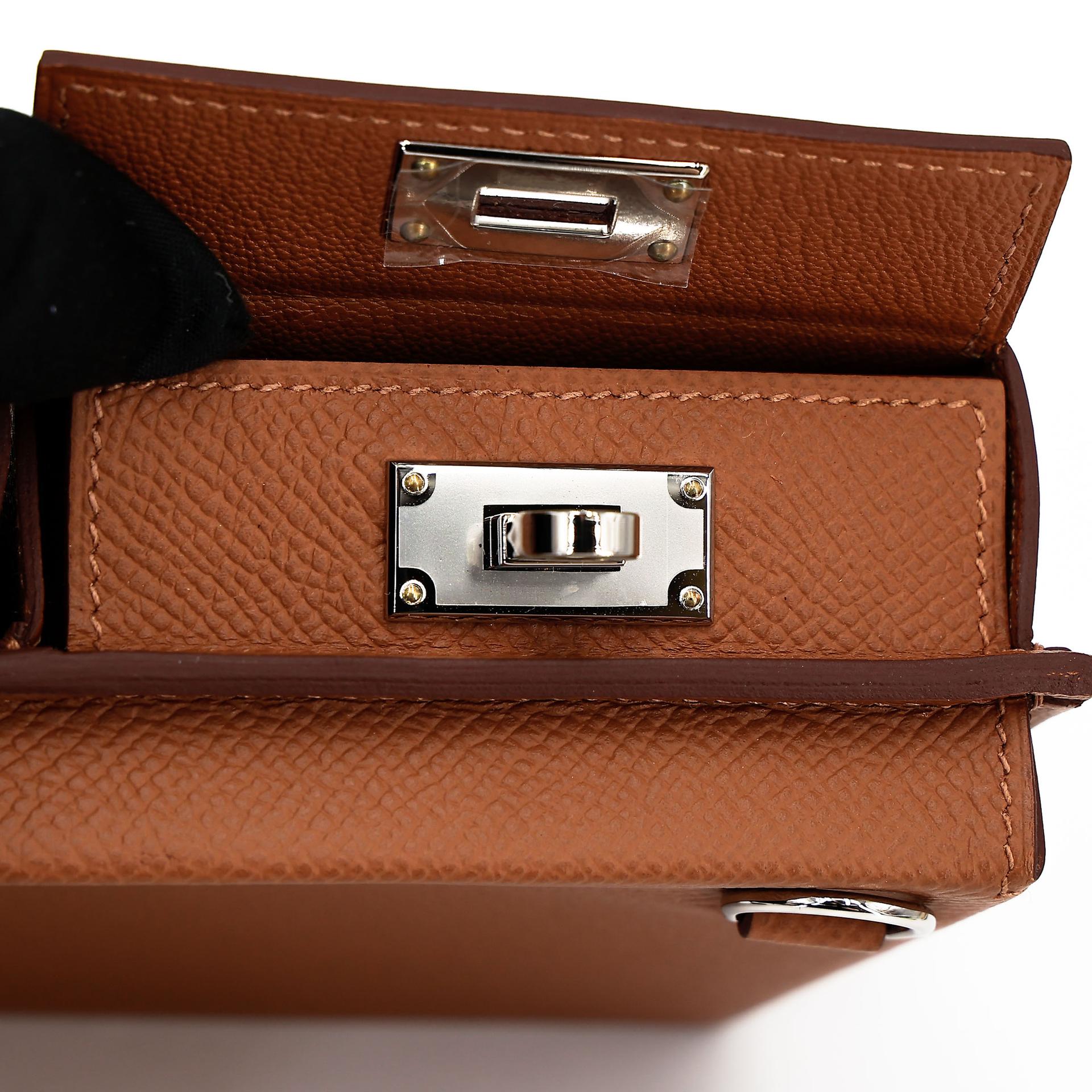 Brand New ( Rank N )  HERMÈS  Kelly Multipocket To Go Pouch Gold (37) Epsom Palladium hardware W (2024) - 18