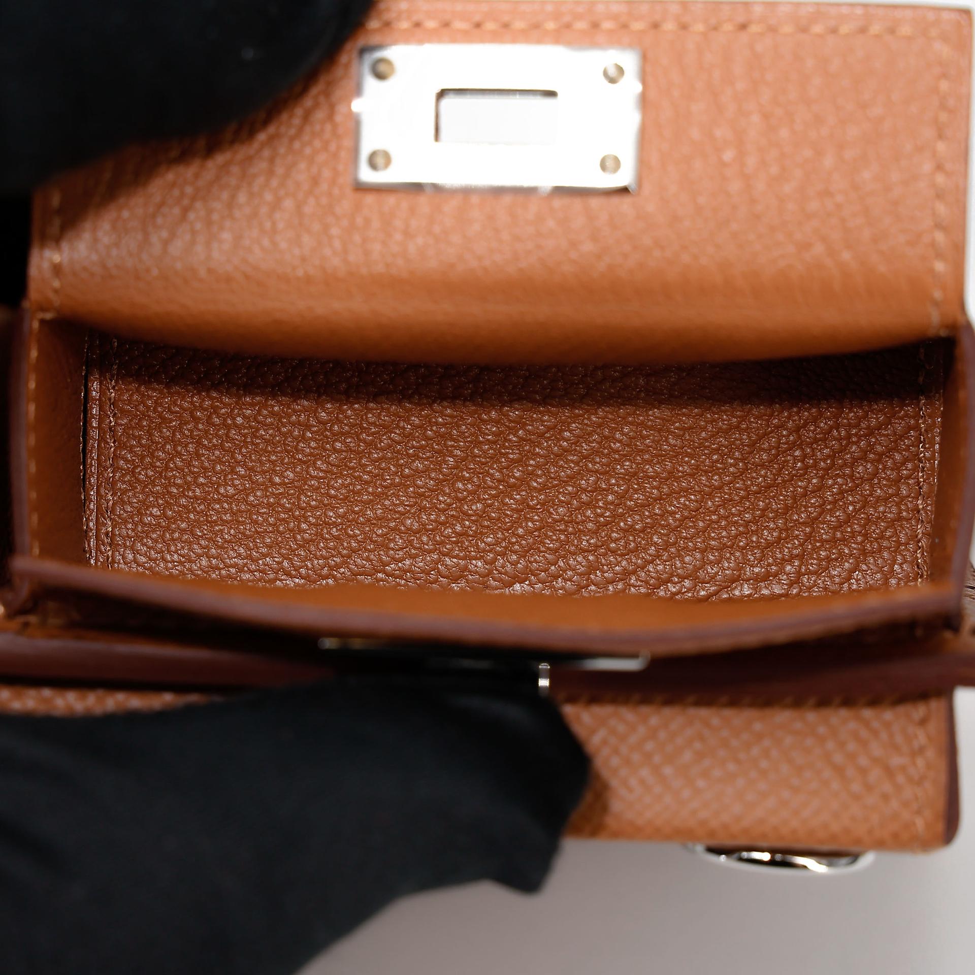 Brand New ( Rank N )  HERMÈS  Kelly Multipocket To Go Pouch Gold (37) Epsom Palladium hardware W (2024) - 20