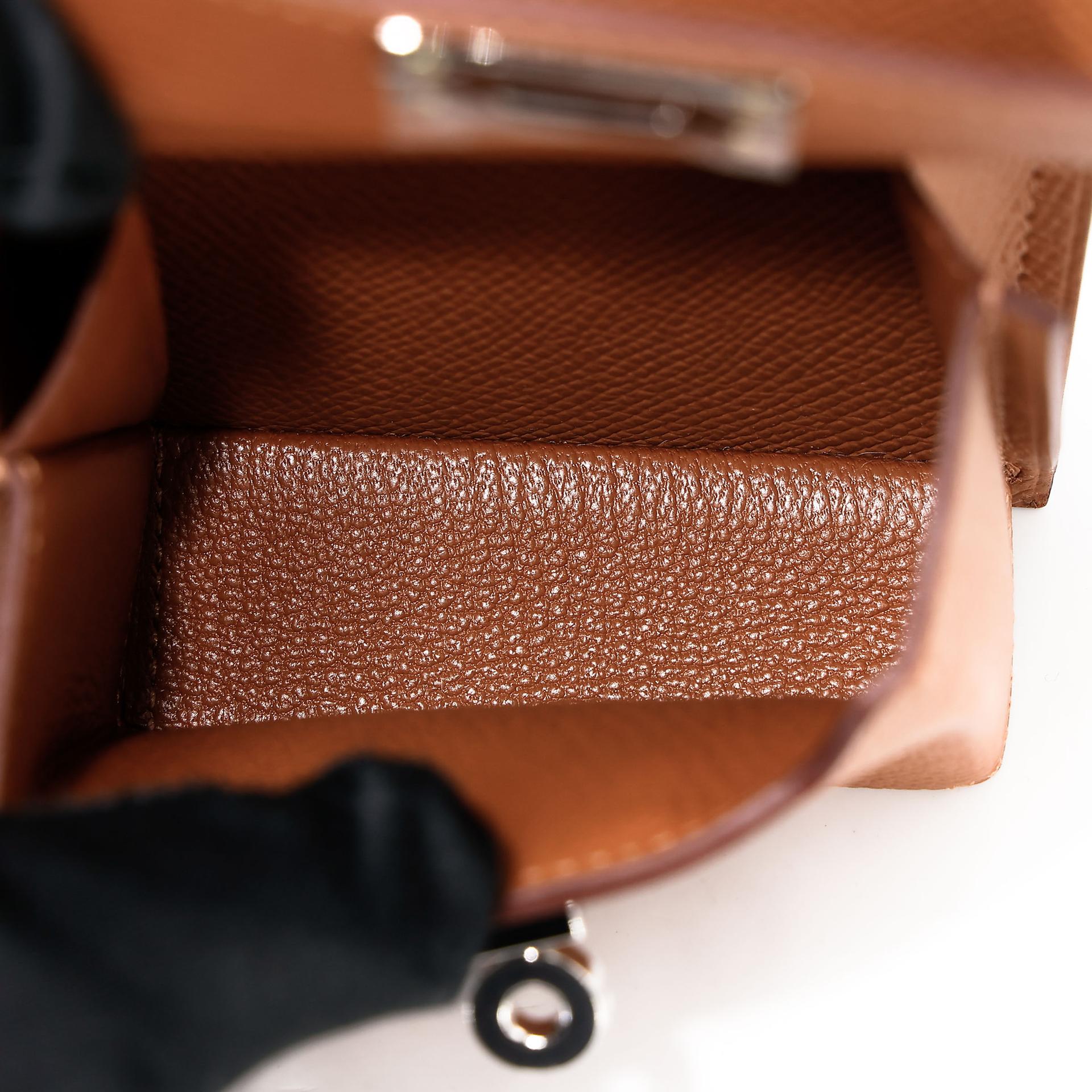 Brand New ( Rank N )  HERMÈS  Kelly Multipocket To Go Pouch Gold (37) Epsom Palladium hardware W (2024) - 15