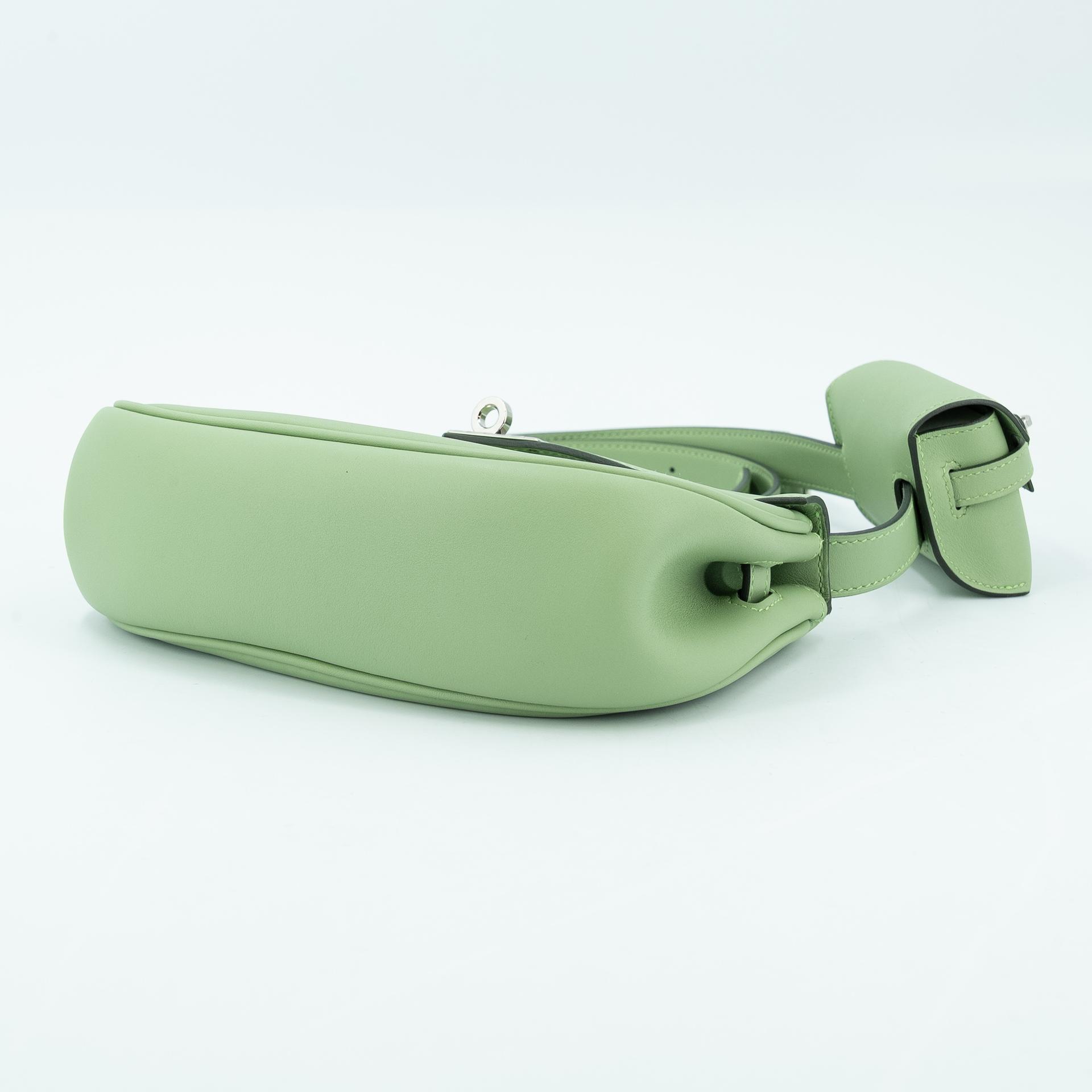 Excellent ( Rank SA ) HERMÈS Kelly Moove Vert Criquet (3I) Swift Palladium hardware W (2024) - 12