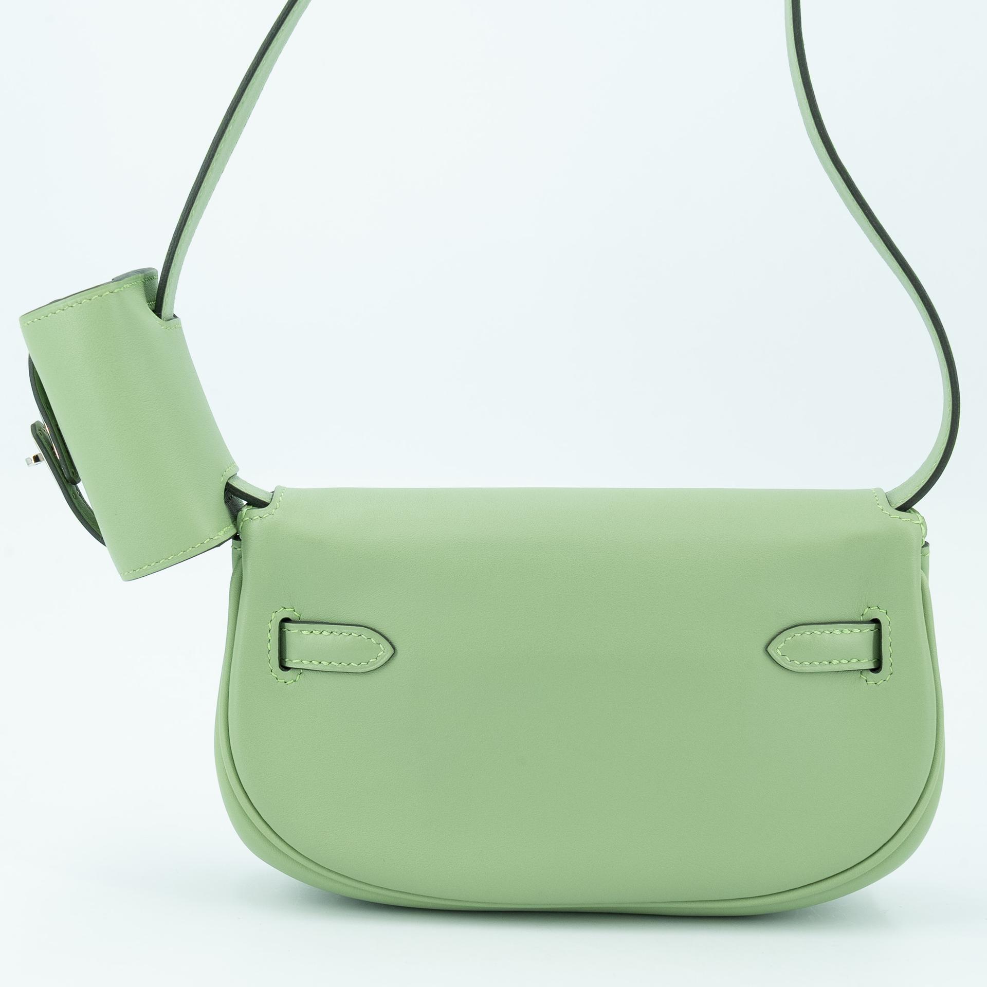 Excellent ( Rank SA ) HERMÈS Kelly Moove Vert Criquet (3I) Swift Palladium hardware W (2024) - 2