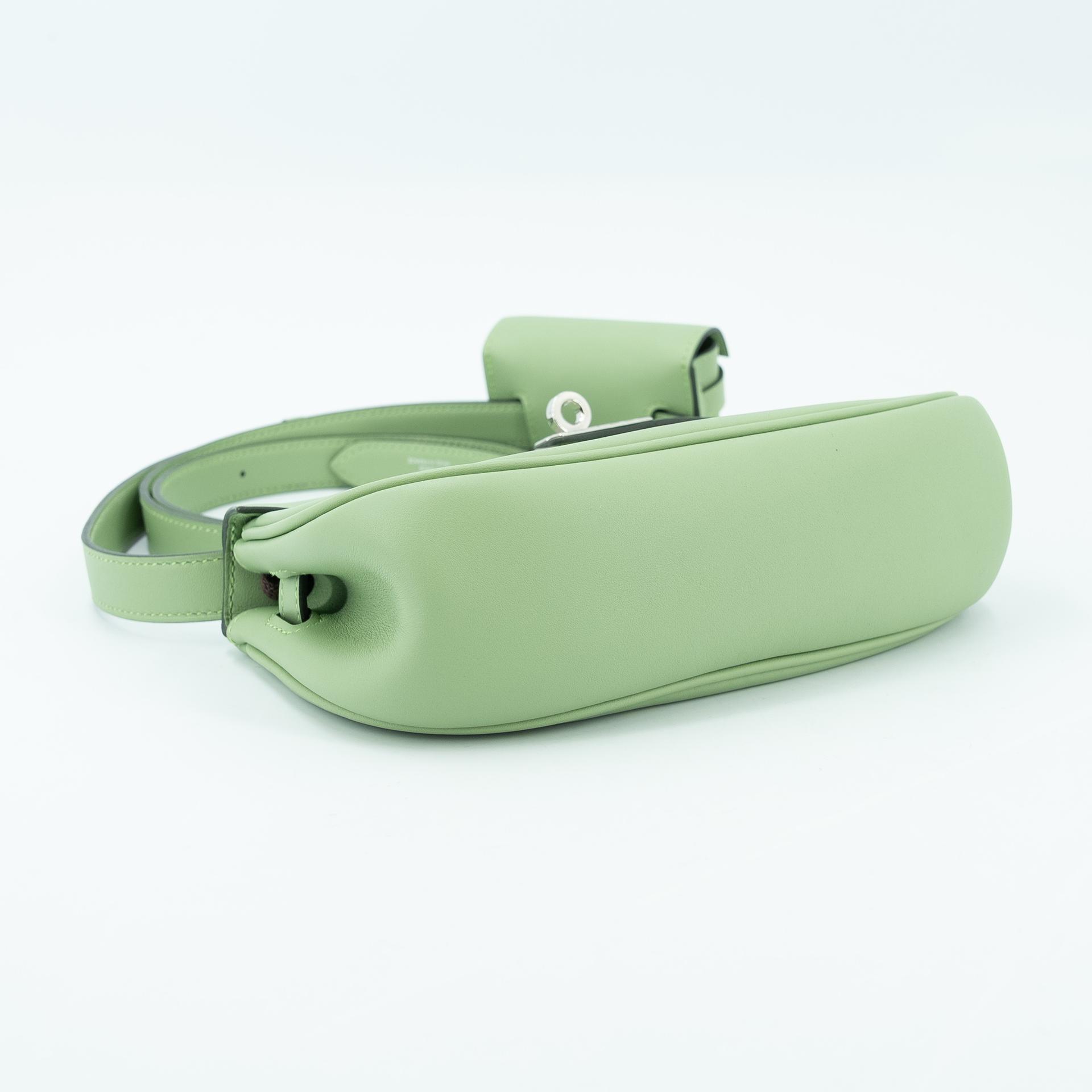 Excellent ( Rank SA ) HERMÈS Kelly Moove Vert Criquet (3I) Swift Palladium hardware W (2024) - 11