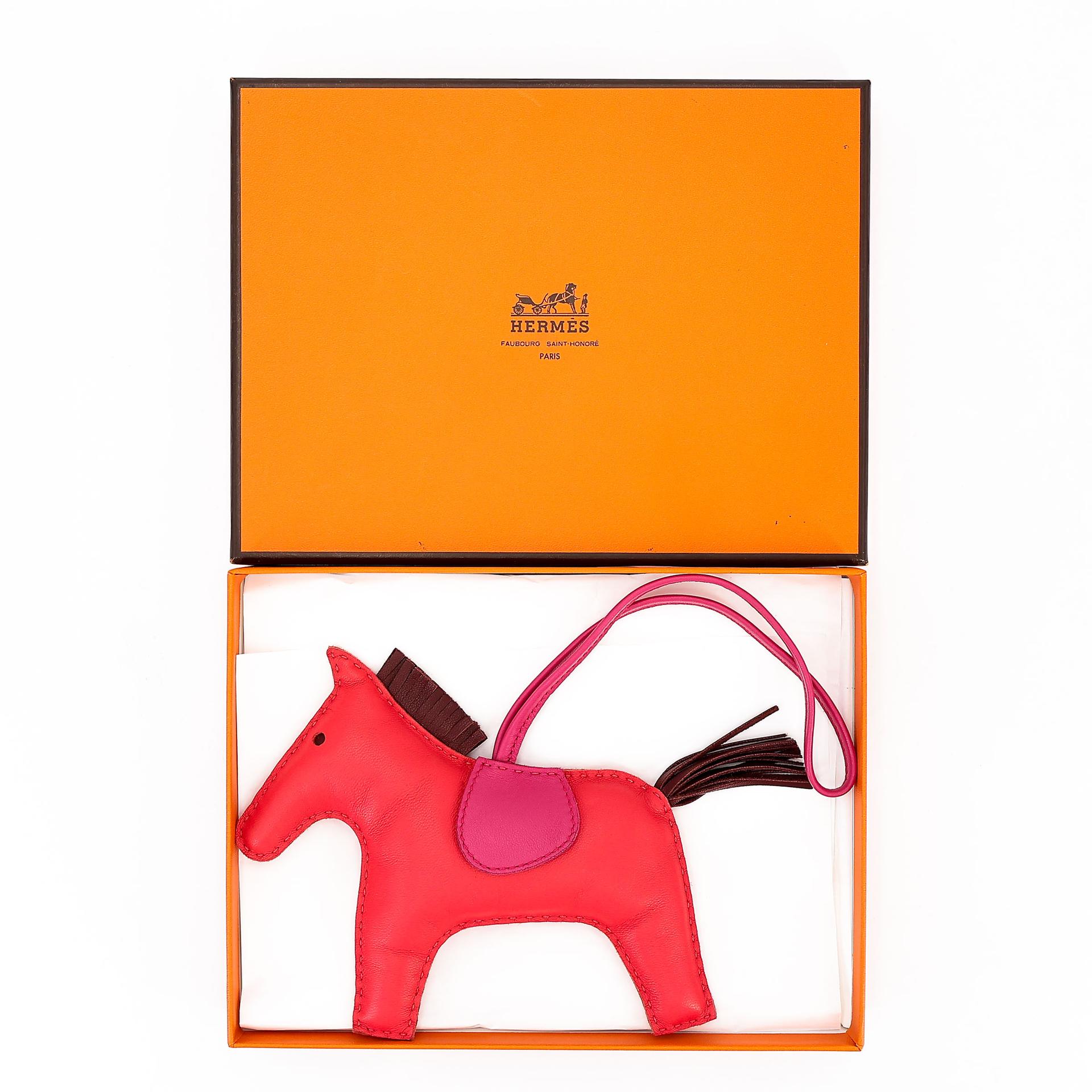 SA超美品 HERMÈS 愛馬仕 Rodeo GM 小馬 T5 蜜桃粉 Rose Jaipur 55 愛馬仕紅 Rouge H 5R 艷桃粉 Rose Shocking Agneau阿格諾 - 3