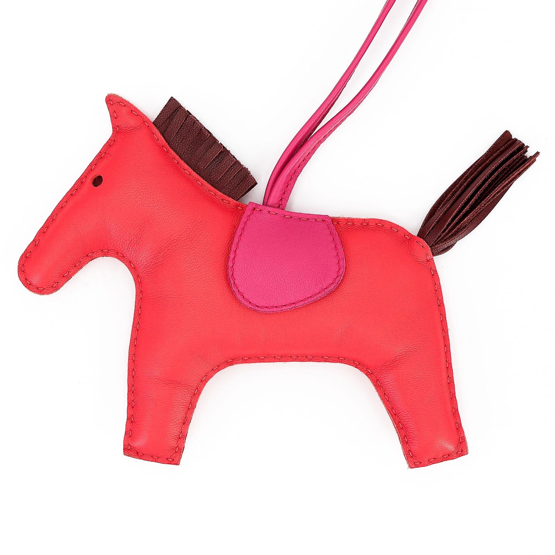 SA超美品 HERMÈS 愛馬仕 Rodeo GM 小馬 T5 蜜桃粉 Rose Jaipur 55 愛馬仕紅 Rouge H 5R 艷桃粉 Rose Shocking Agneau阿格諾 - 2