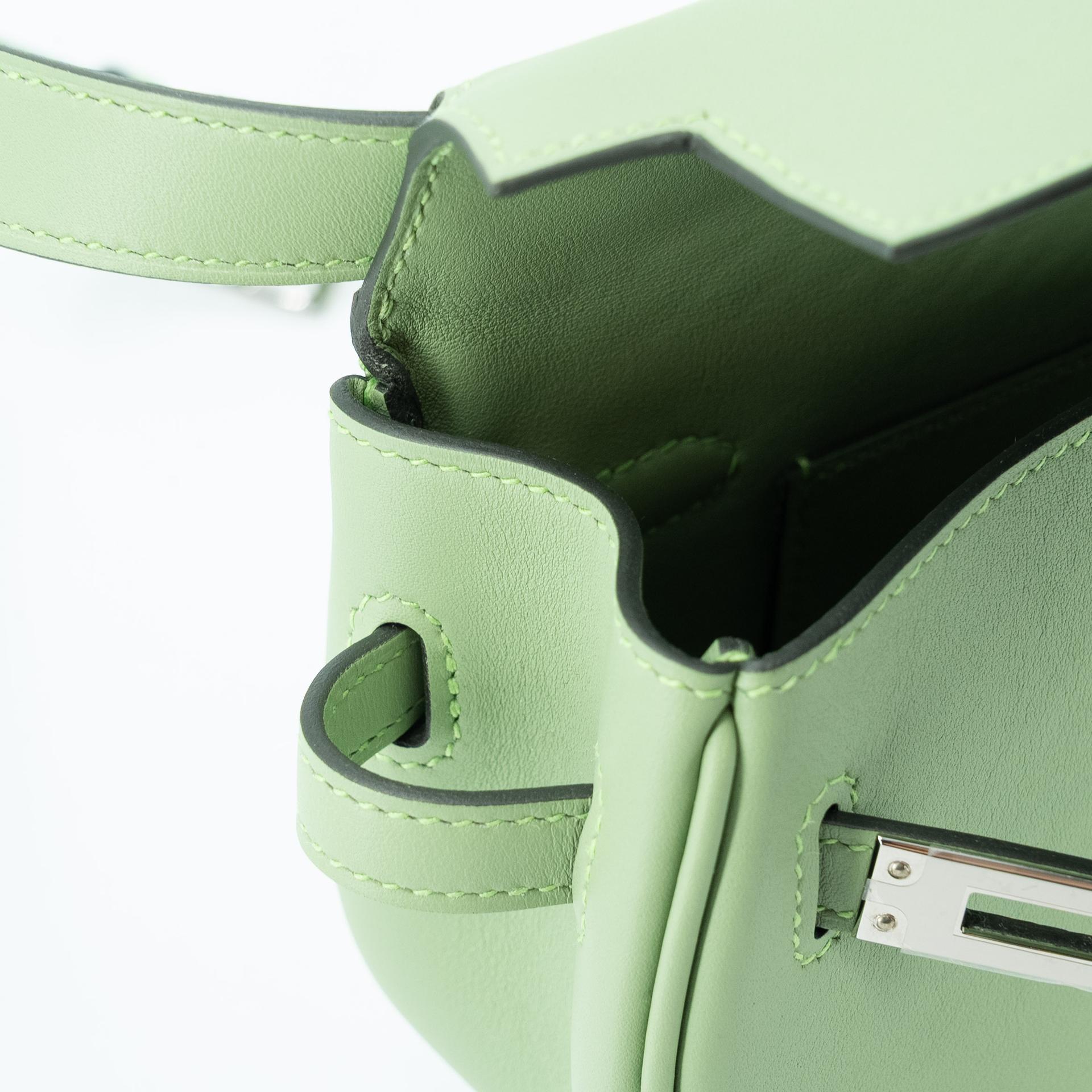 Excellent ( Rank SA ) HERMÈS Kelly Moove Vert Criquet (3I) Swift Palladium hardware W (2024) - 19