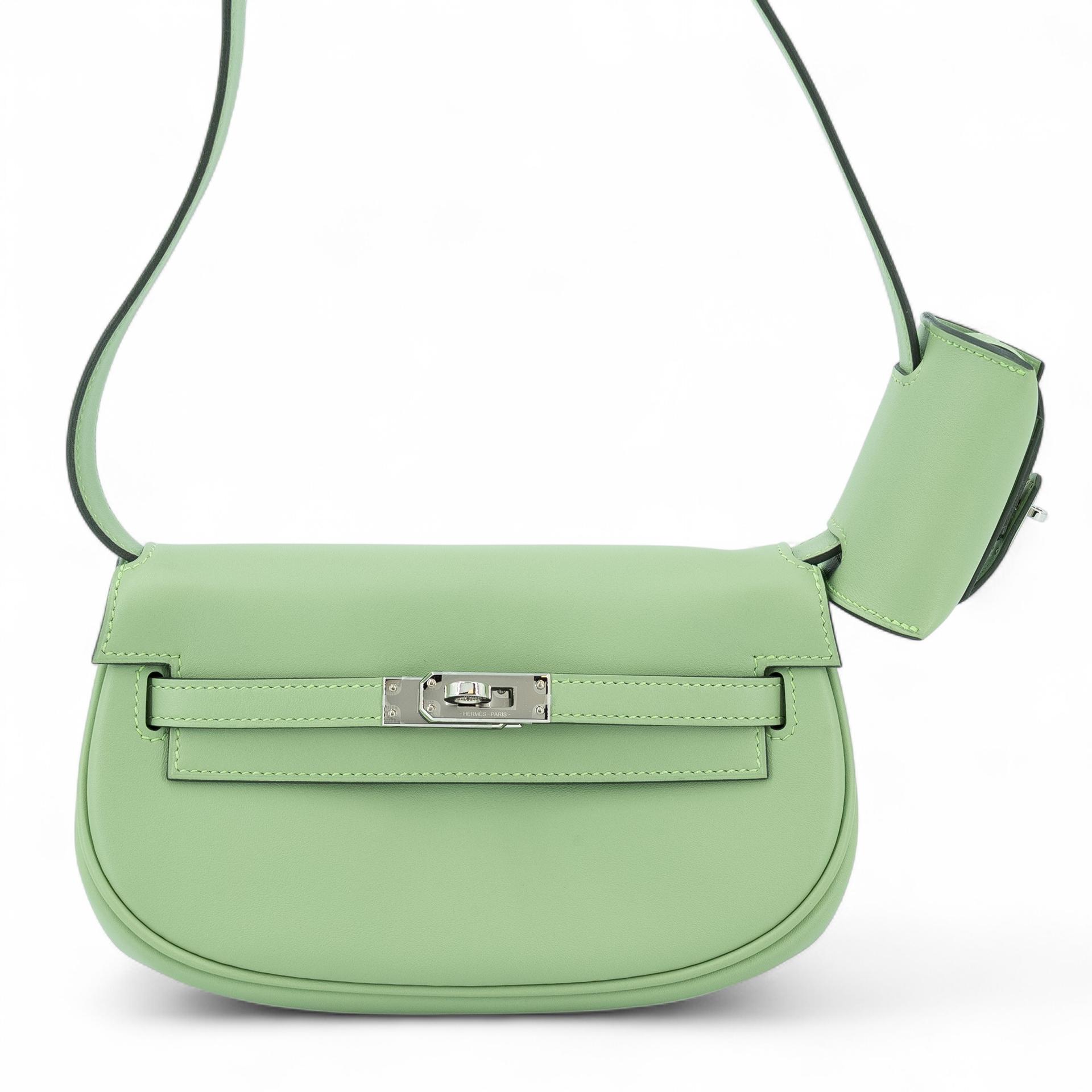 Excellent ( Rank SA ) HERMÈS Kelly Moove Vert Criquet (3I) Swift Palladium hardware W (2024) - 1