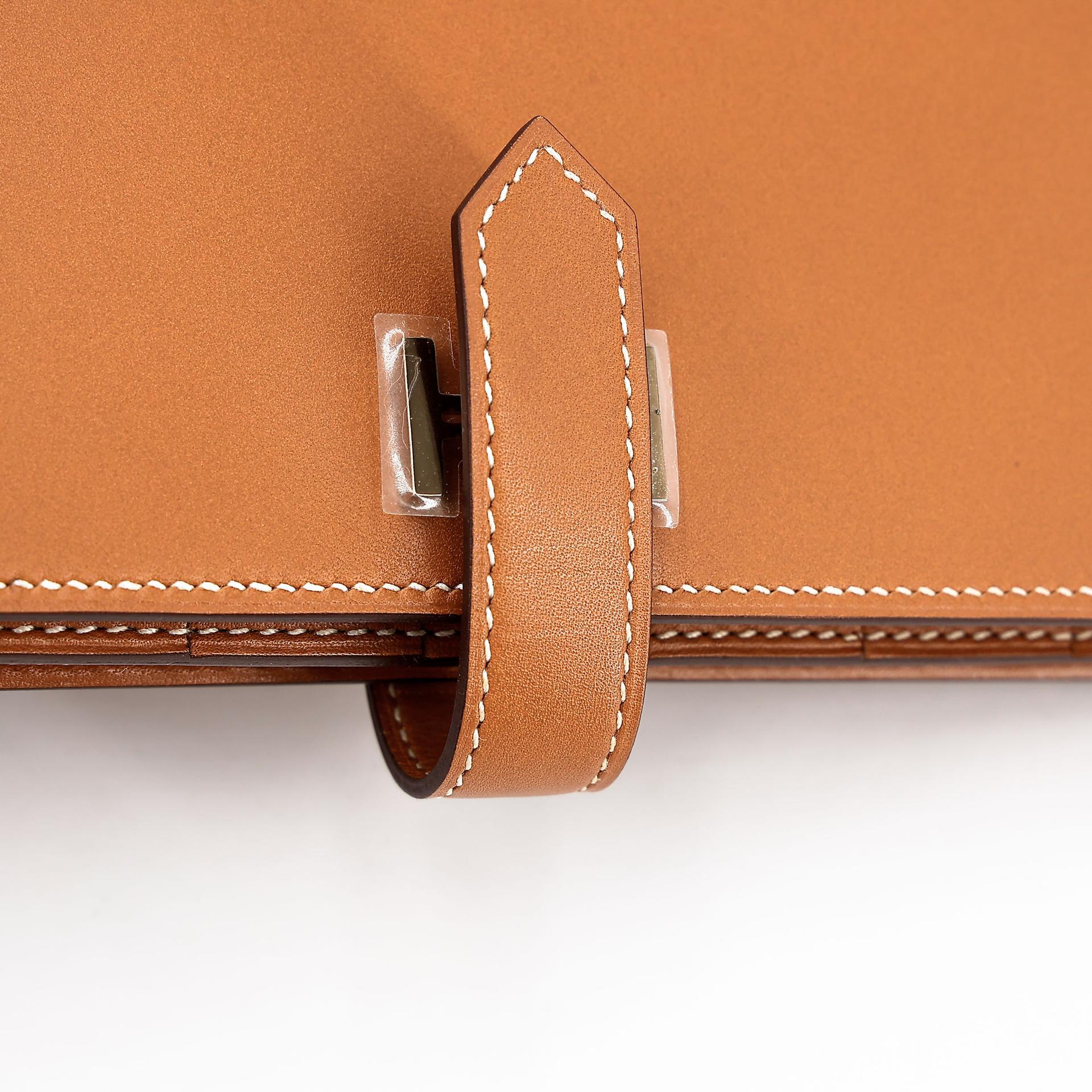 Excellent ( Rank SA )  HERMÈS  Bearn Souffle wallet Natural Sable (21) Butler Palladium hardware X (2016) - 11