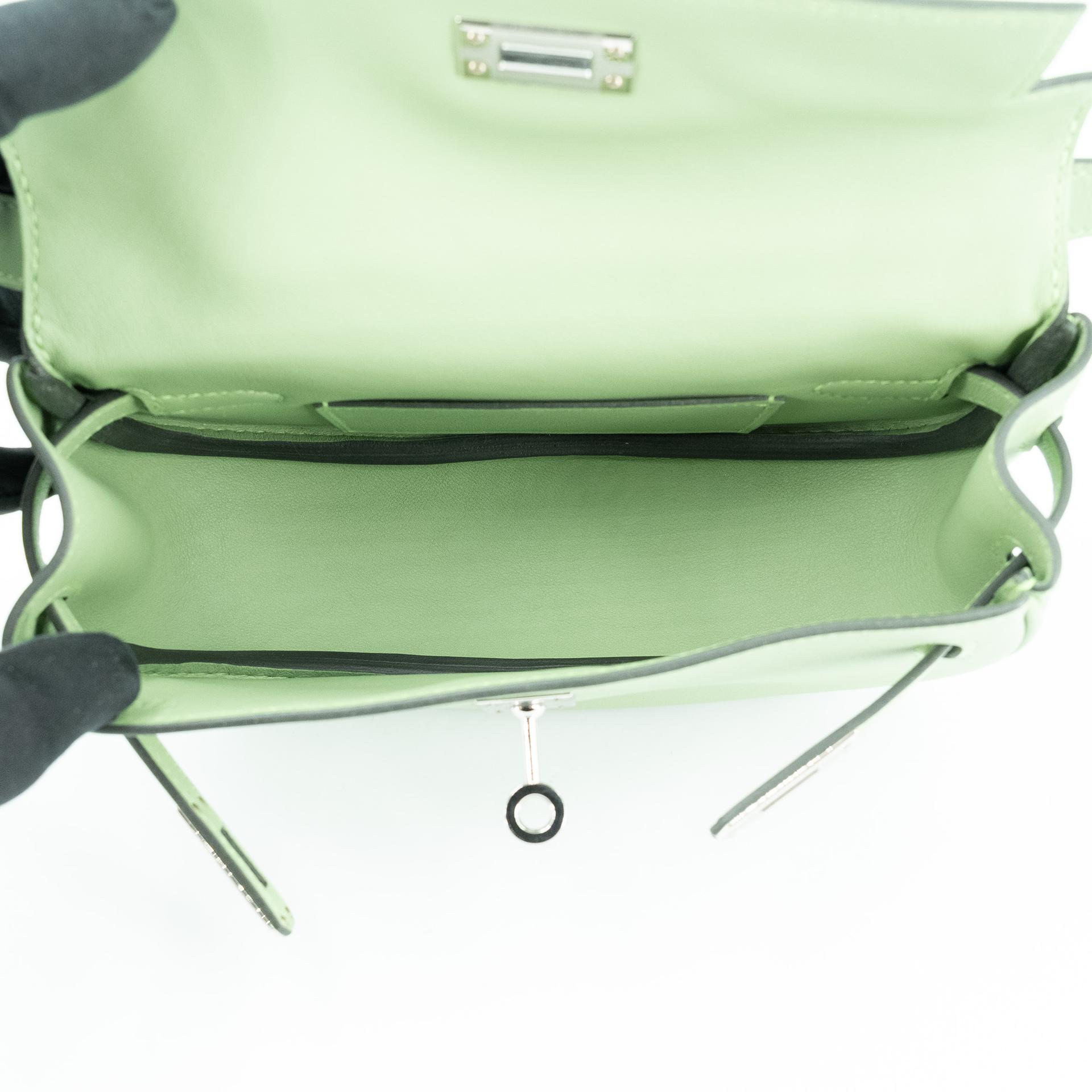 Excellent ( Rank SA ) HERMÈS Kelly Moove Vert Criquet (3I) Swift Palladium hardware W (2024) - 20