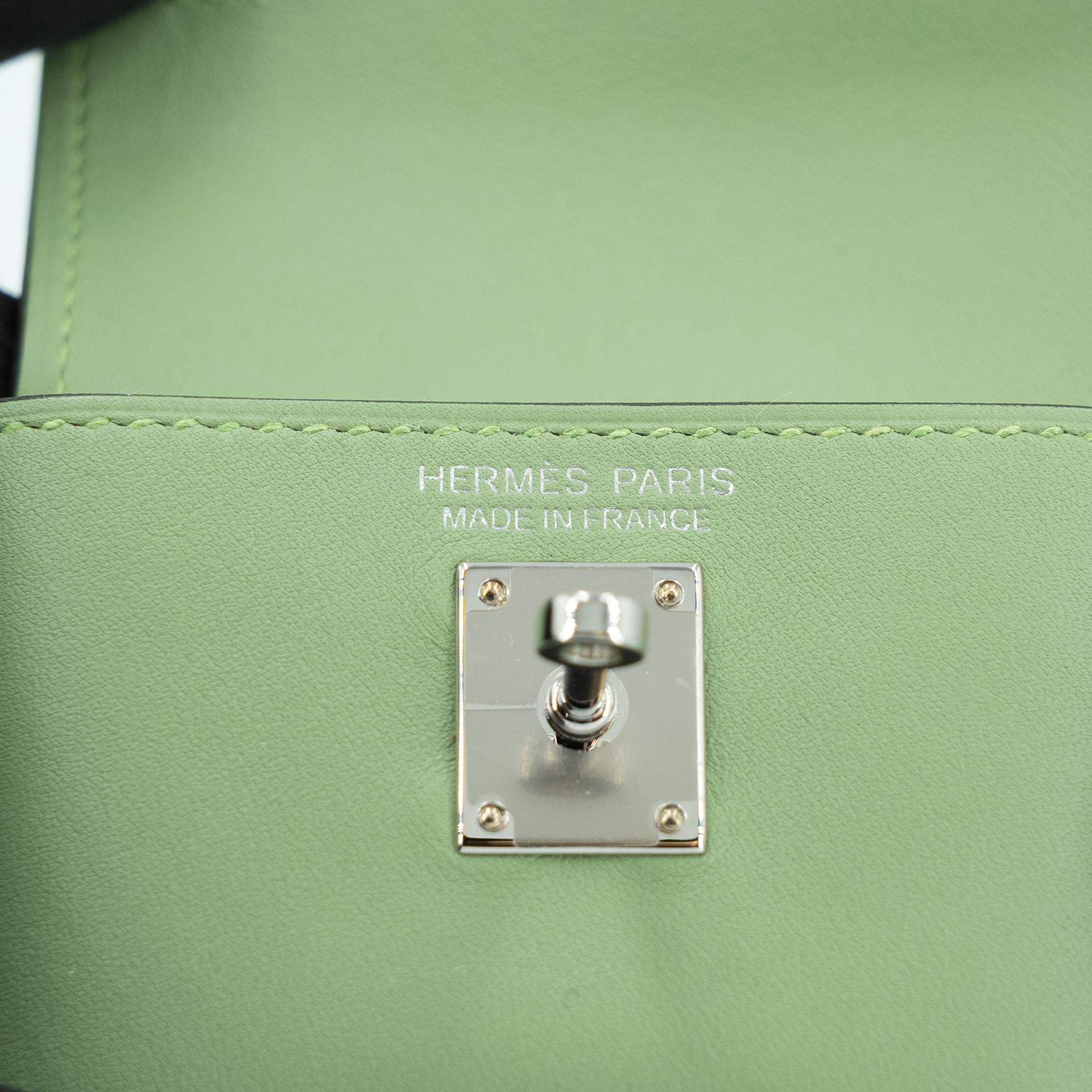 Excellent ( Rank SA ) HERMÈS Kelly Moove Vert Criquet (3I) Swift Palladium hardware W (2024) - 8