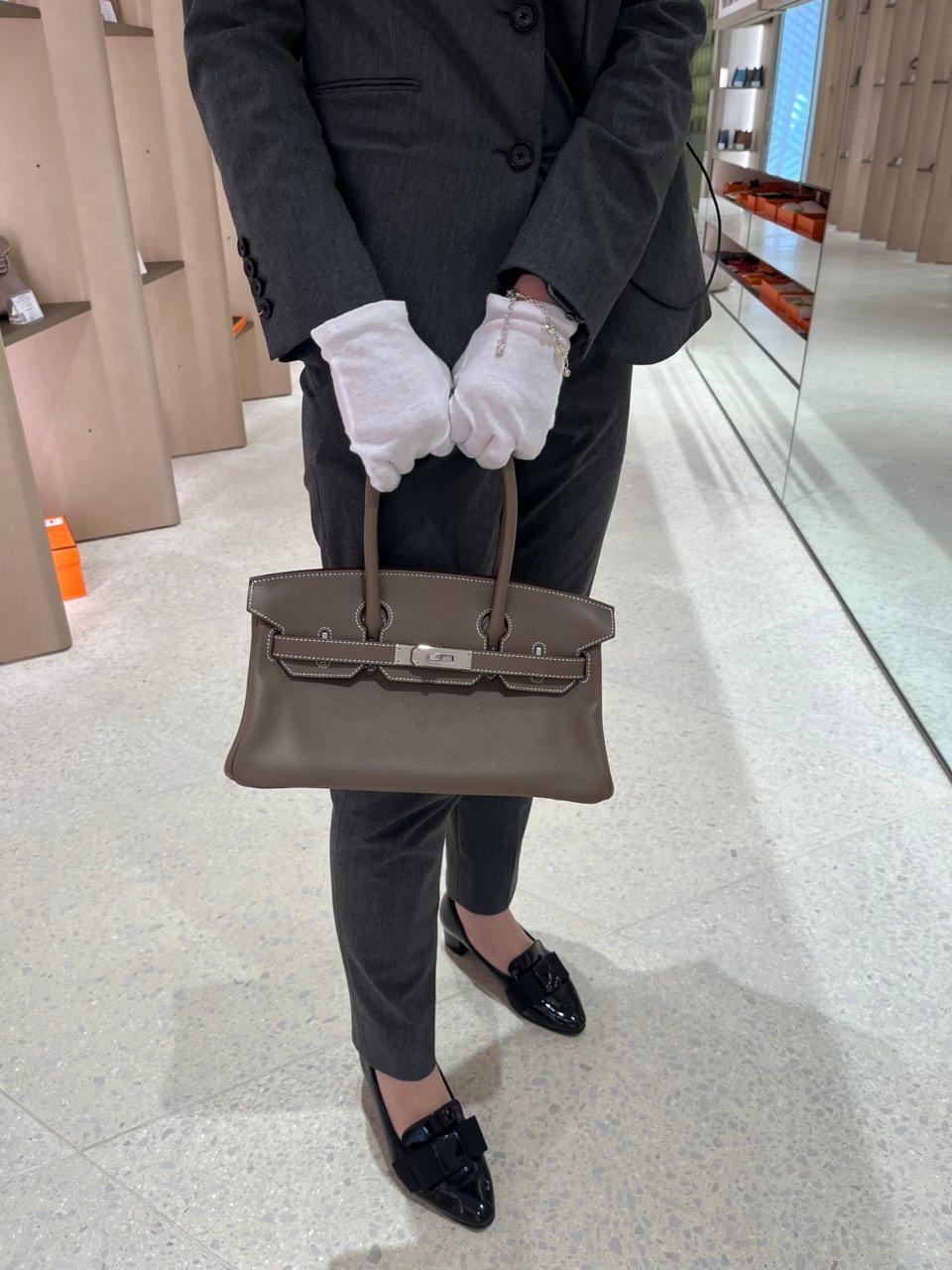 ランク NS 未使用品 HERMÈS エルメス バーキンショルダーライト29 エトゥープ (18) エバーカラー シルバー金具 W刻印 - 15