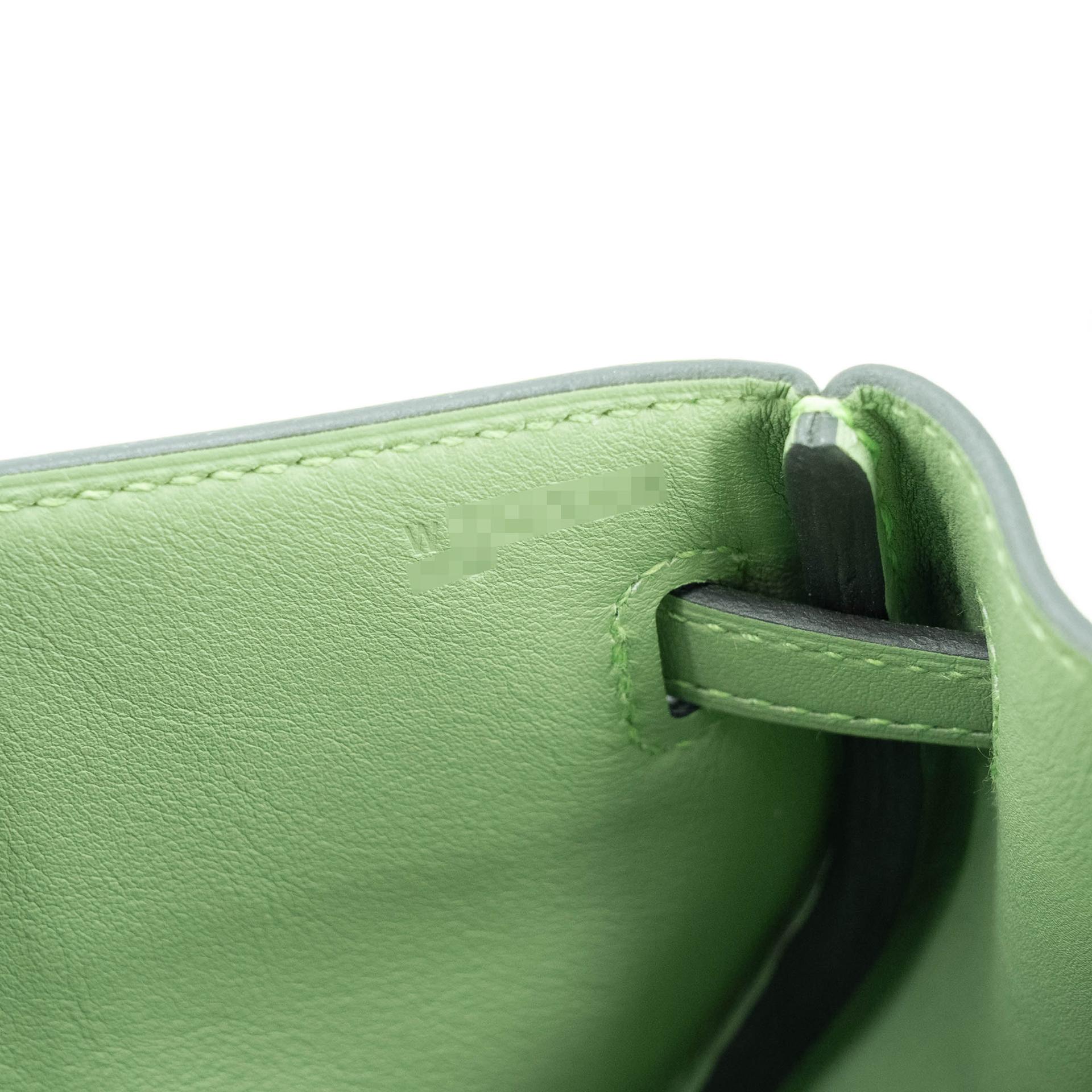 Excellent ( Rank SA ) HERMÈS Kelly Moove Vert Criquet (3I) Swift Palladium hardware W (2024) - 21