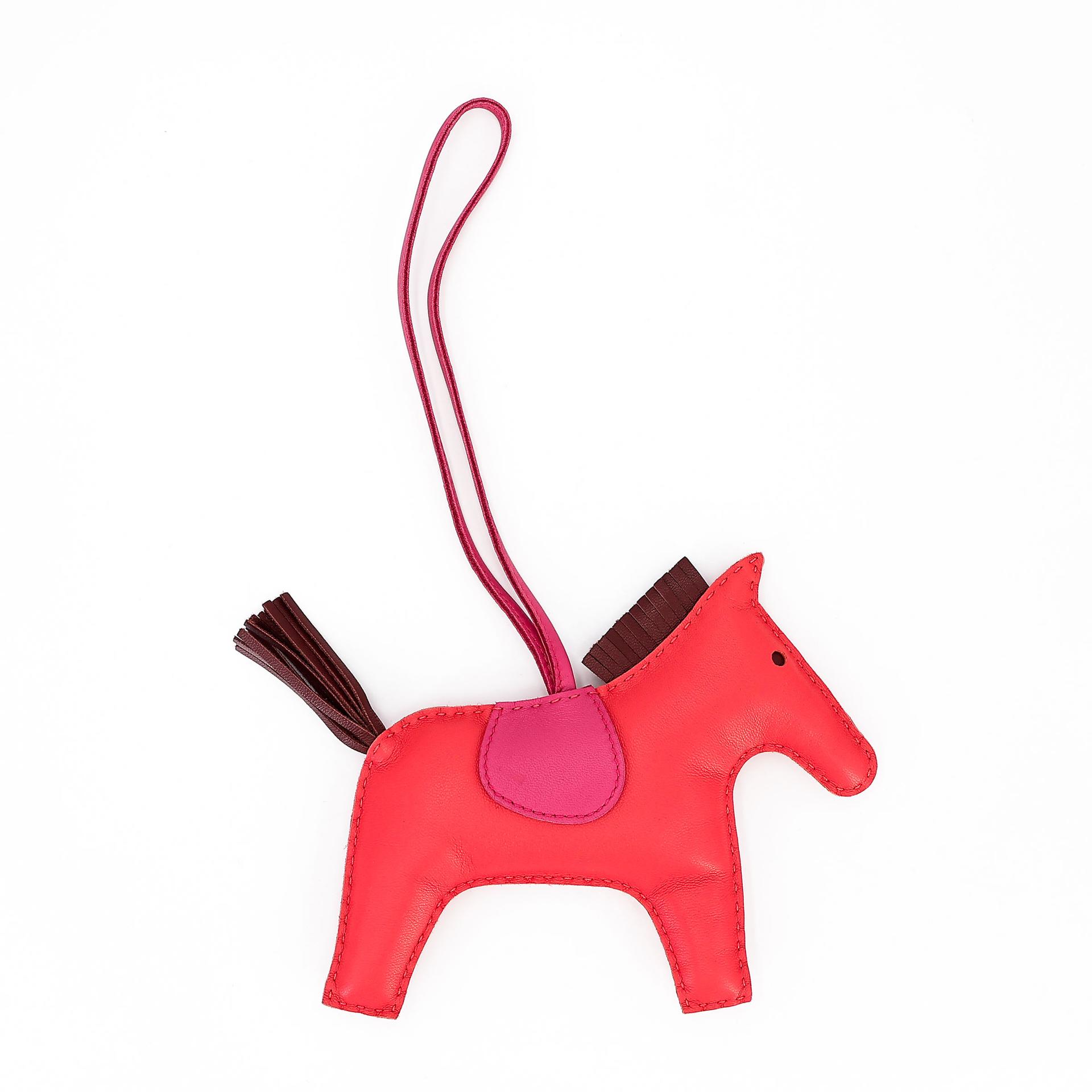 SA超美品 HERMÈS 愛馬仕 Rodeo GM 小馬 T5 蜜桃粉 Rose Jaipur 55 愛馬仕紅 Rouge H 5R 艷桃粉 Rose Shocking Agneau阿格諾 - 5