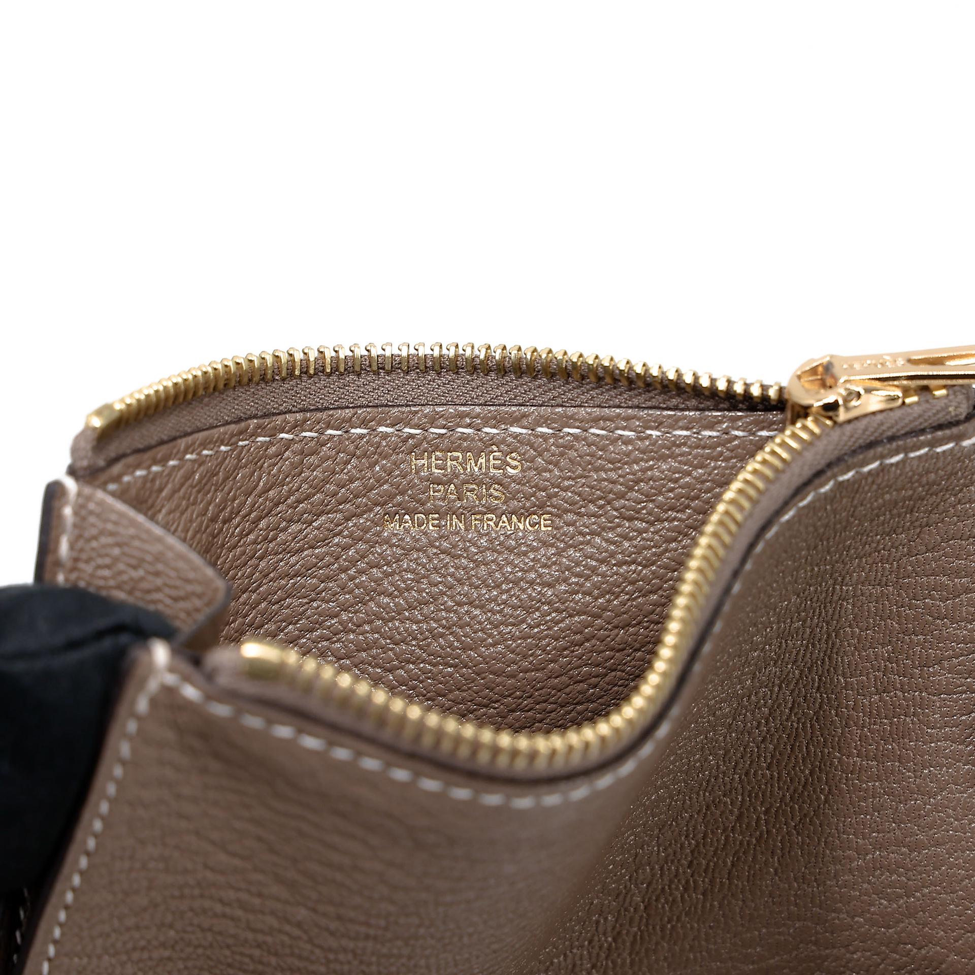 Excellent ( Rank SA ) HERMÈS Roulis Slim Etoupe (18) Chevre Permabrass hardware B (2023) - 21