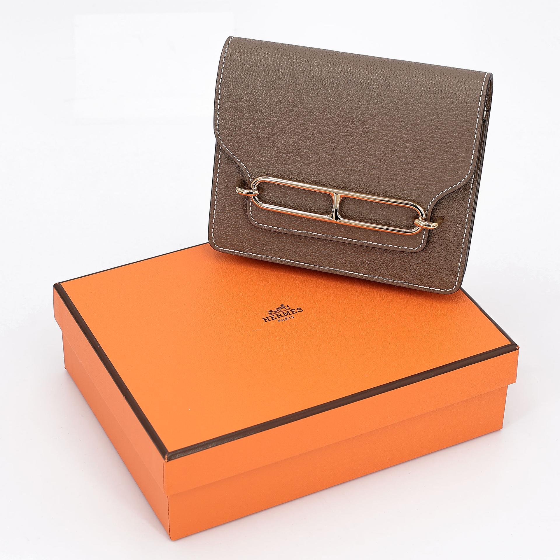Excellent ( Rank SA ) HERMÈS Roulis Slim Etoupe (18) Chevre Permabrass hardware B (2023) - 4