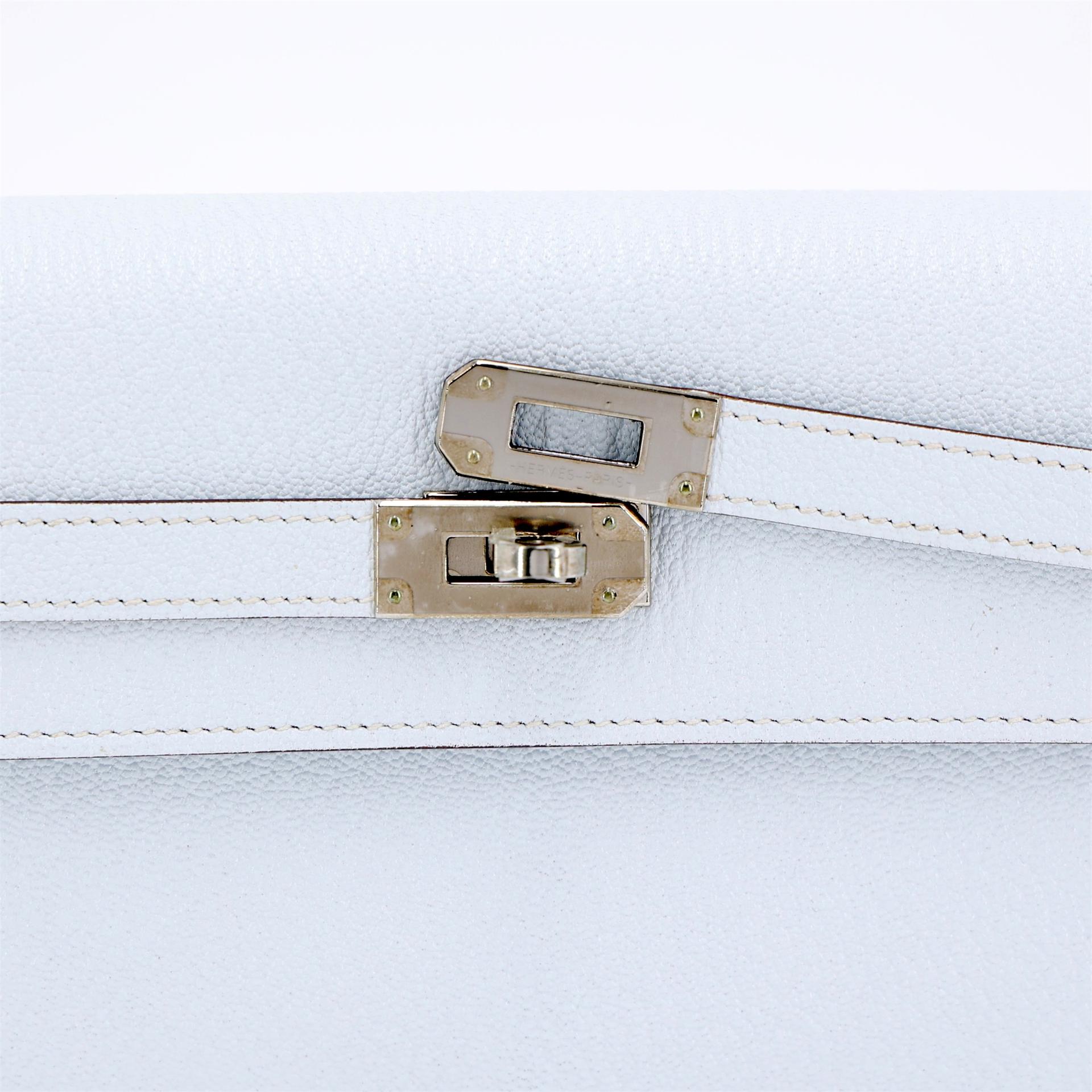 未使用保存品 HERMÈS 愛馬仕 Kelly To Go 錢包 T0 霧霾藍 Bleu Brume Chevre山羊皮 銀扣 U刻 2022年 - 8