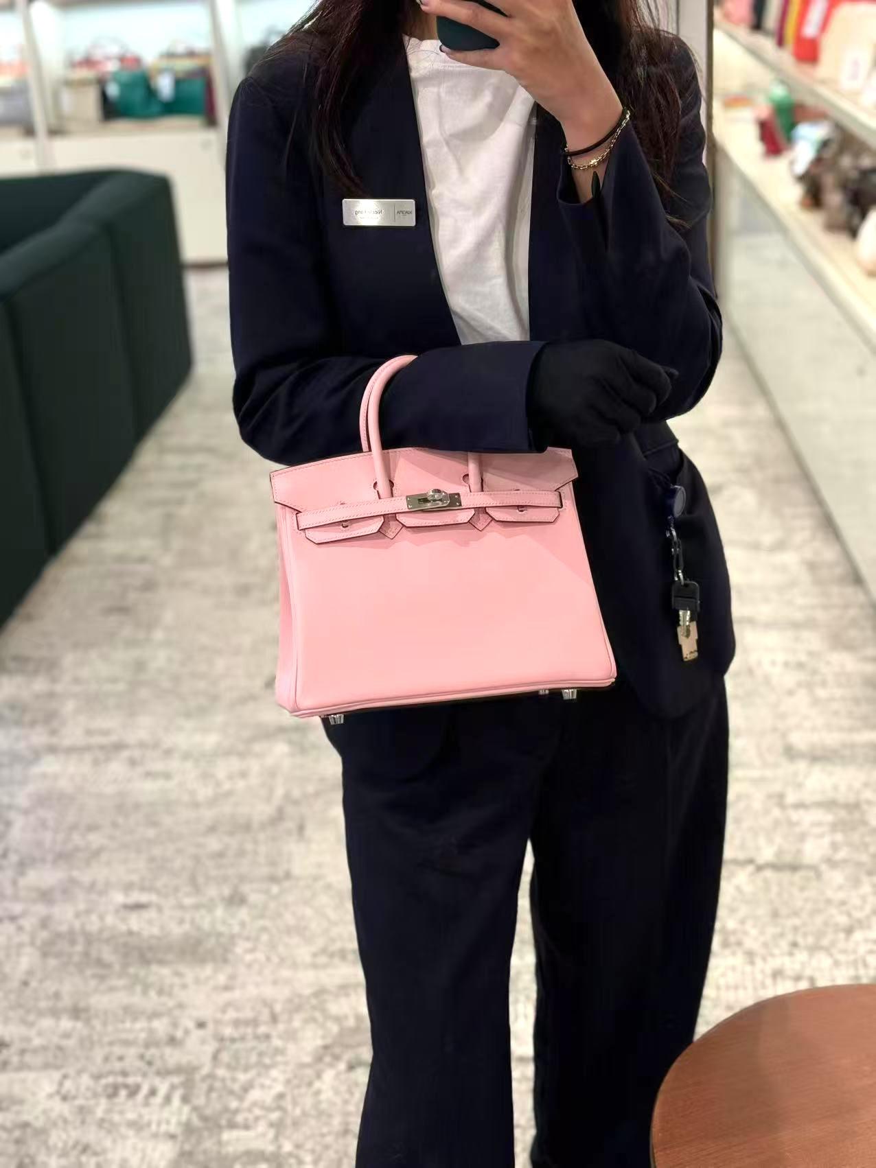 全新 HERMÈS 愛馬仕 Birkin 25 3Q 櫻花粉 Rose Sakura Swift牛皮 銀扣 K刻 2025年 - 3