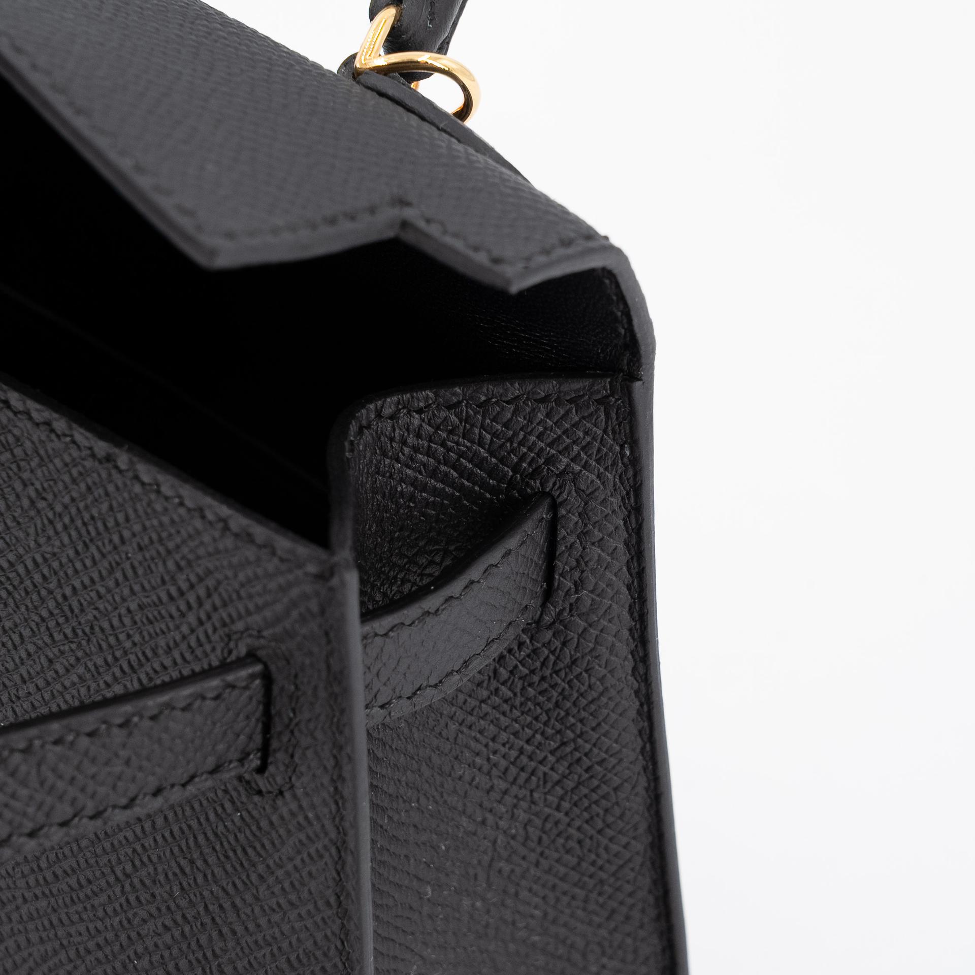 全新 HERMÈS 爱马仕 Mini Kelly 二代 89 黑色 Noir (Black) Epsom牛皮 金扣 K刻 2025年 - 11