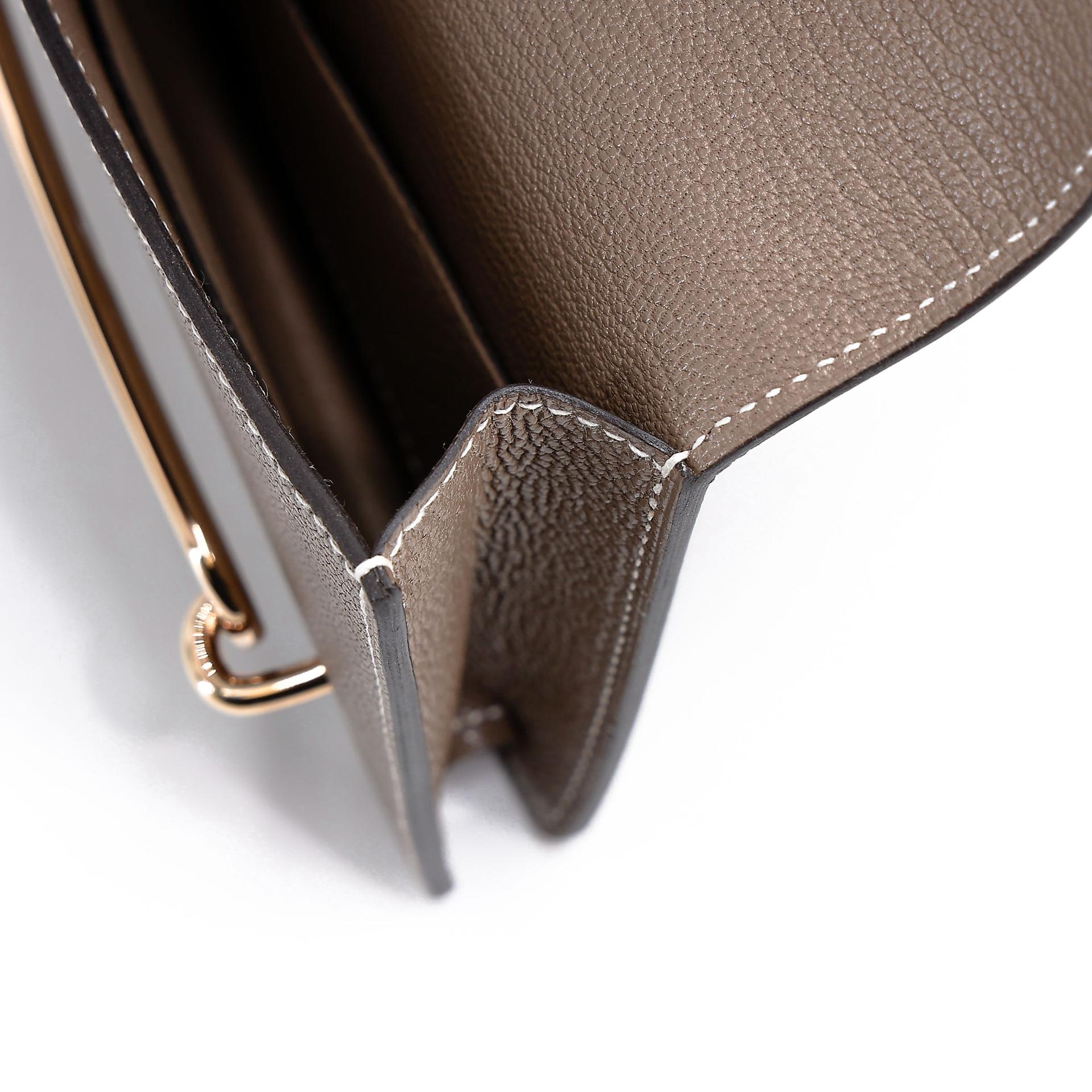 Excellent ( Rank SA ) HERMÈS Roulis Slim Etoupe (18) Chevre Permabrass hardware B (2023) - 13