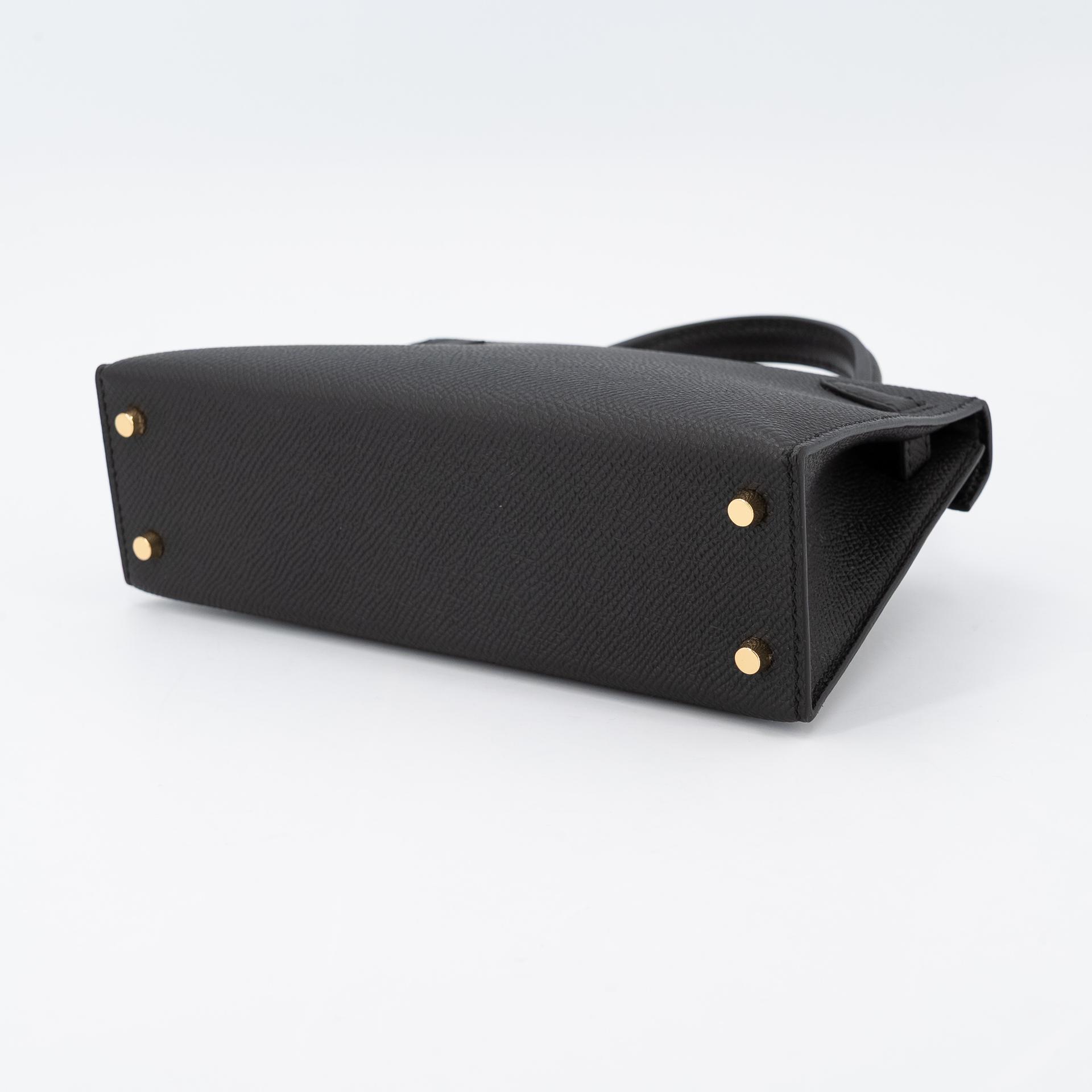 全新 HERMÈS 爱马仕 Mini Kelly 二代 89 黑色 Noir (Black) Epsom牛皮 金扣 K刻 2025年 - 7
