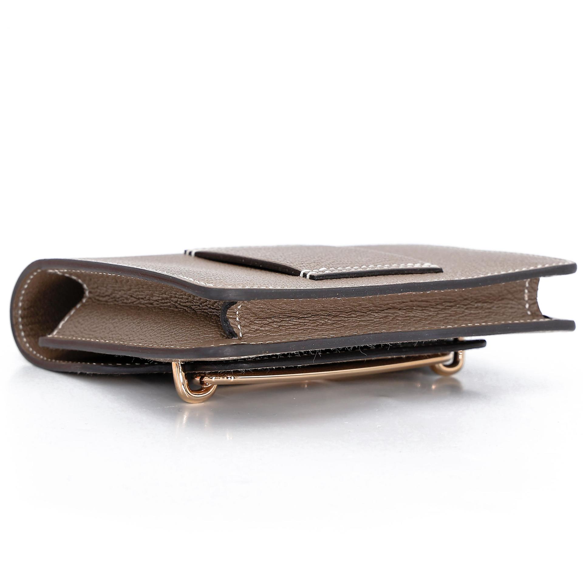Excellent ( Rank SA ) HERMÈS Roulis Slim Etoupe (18) Chevre Permabrass hardware B (2023) - 8