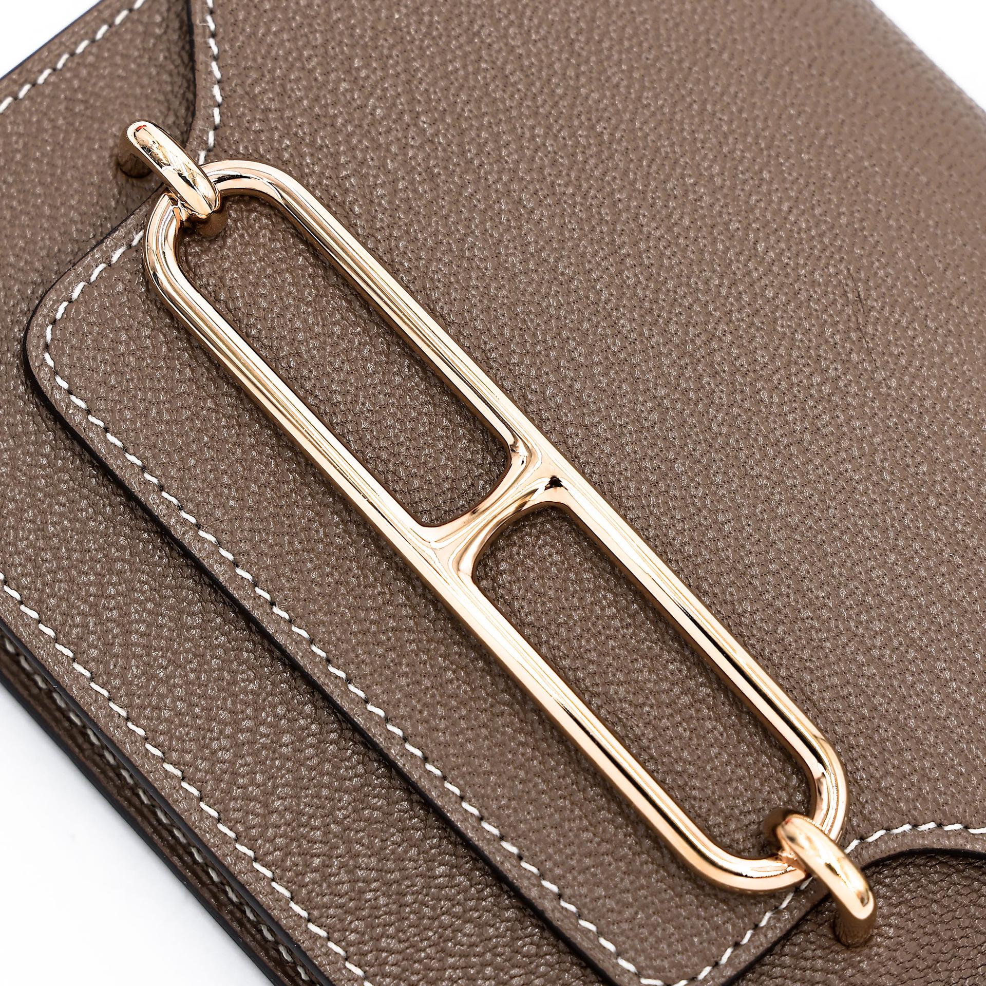 Excellent ( Rank SA ) HERMÈS Roulis Slim Etoupe (18) Chevre Permabrass hardware B (2023) - 9
