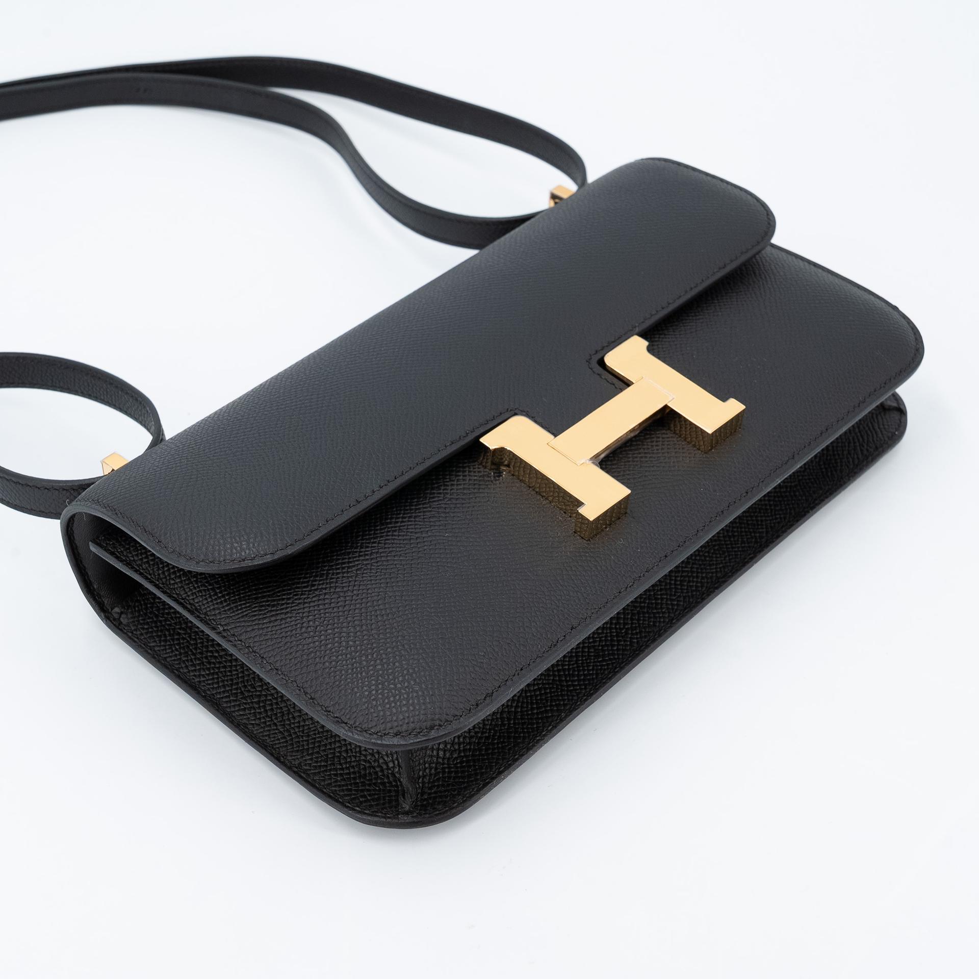Brand New ( Rank N ) HERMÈS Constance Elan Noir (89) Epsom Gold hardware W (2024) - 6