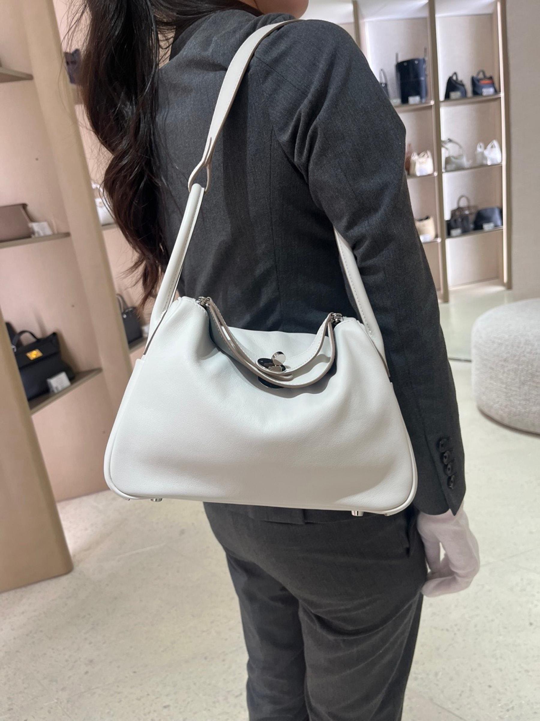 HERMÈS エルメス リンディ26 グリスパル グリメイヤー スイフト シルバー金具 B刻印 - 16