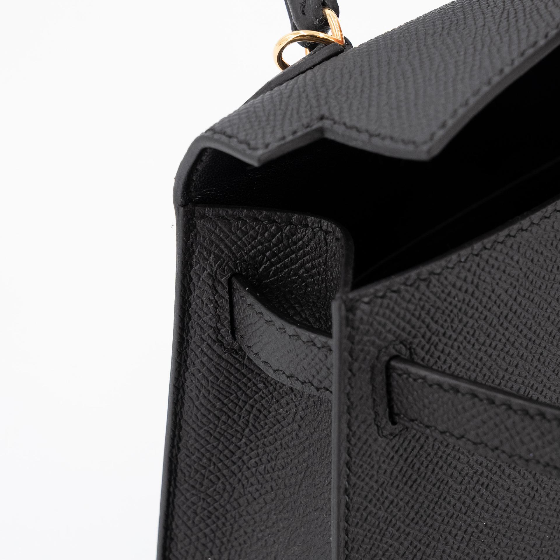 全新 HERMÈS 爱马仕 Mini Kelly 二代 89 黑色 Noir (Black) Epsom牛皮 金扣 K刻 2025年 - 12