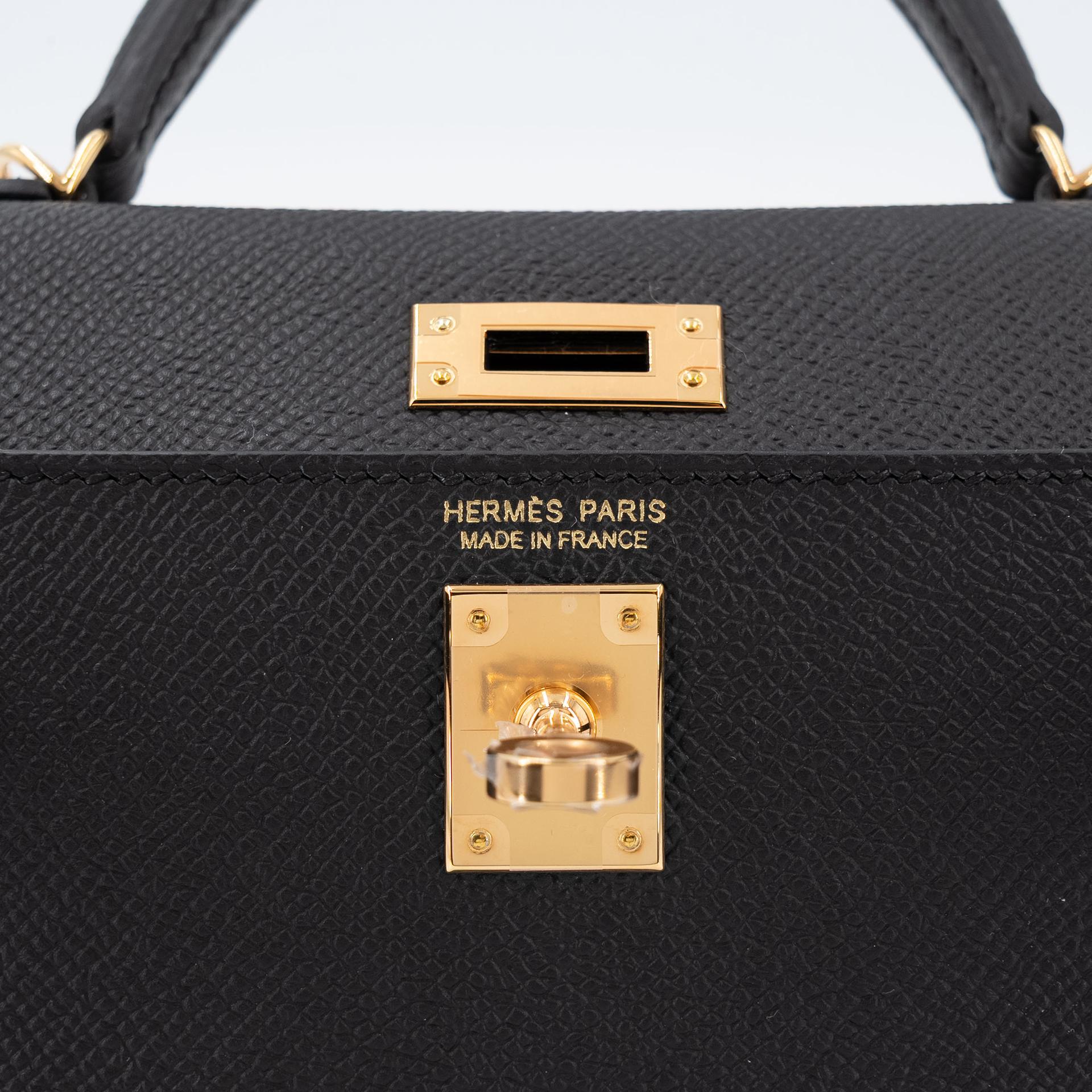 全新 HERMÈS 爱马仕 Mini Kelly 二代 89 黑色 Noir (Black) Epsom牛皮 金扣 K刻 2025年 - 10