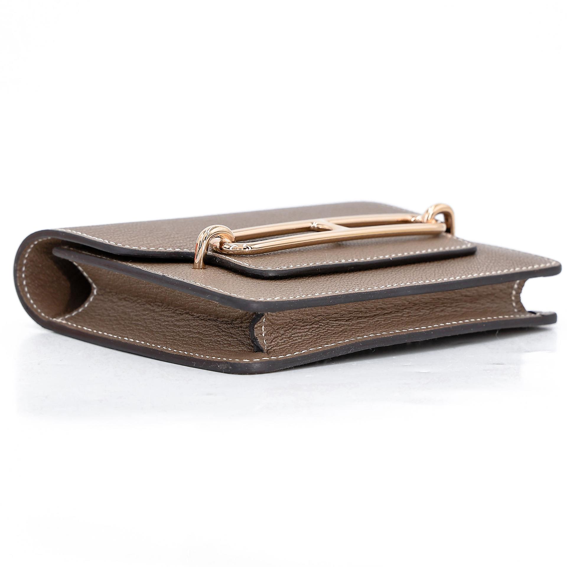 Excellent ( Rank SA ) HERMÈS Roulis Slim Etoupe (18) Chevre Permabrass hardware B (2023) - 6