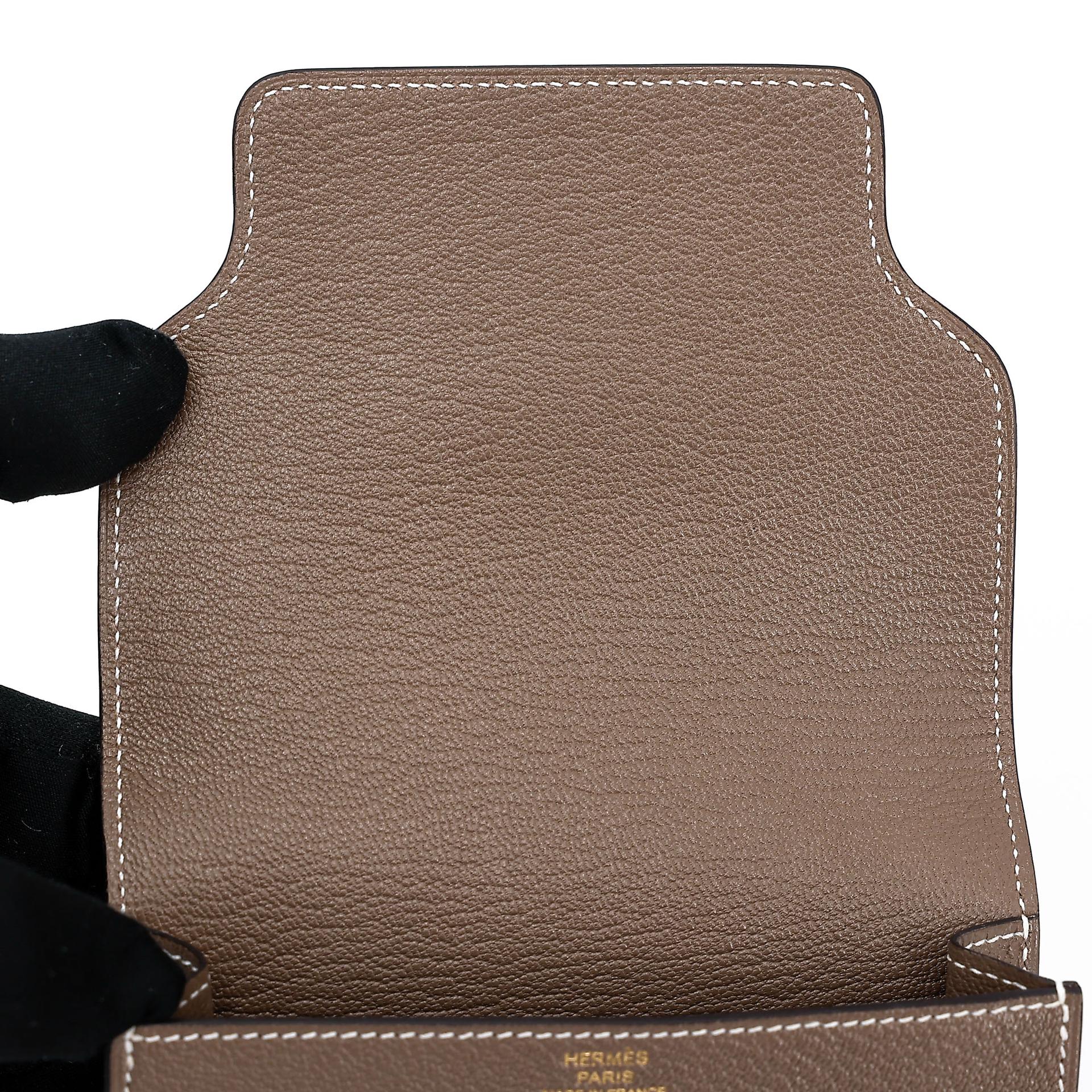 Excellent ( Rank SA ) HERMÈS Roulis Slim Etoupe (18) Chevre Permabrass hardware B (2023) - 10