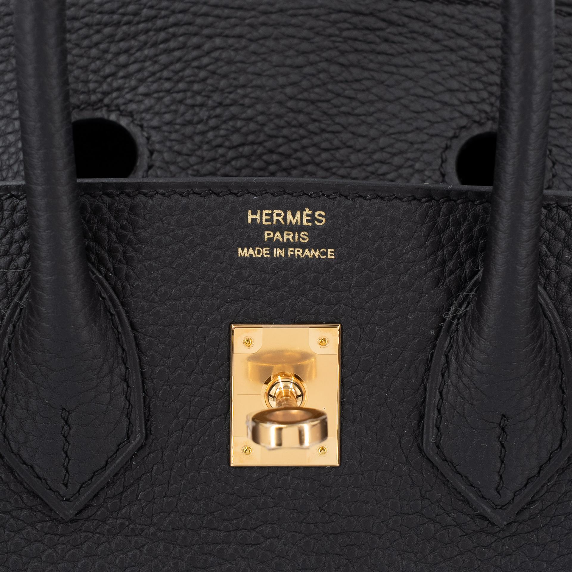 Brand New ( Rank N ) HERMÈS Birkin 25 Noir (89) Togo Gold hardware K (2025) - 11