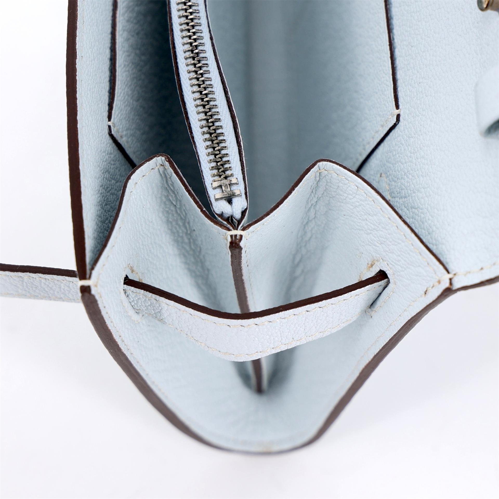 未使用保存品 HERMÈS 愛馬仕 Kelly To Go 錢包 T0 霧霾藍 Bleu Brume Chevre山羊皮 銀扣 U刻 2022年 - 15