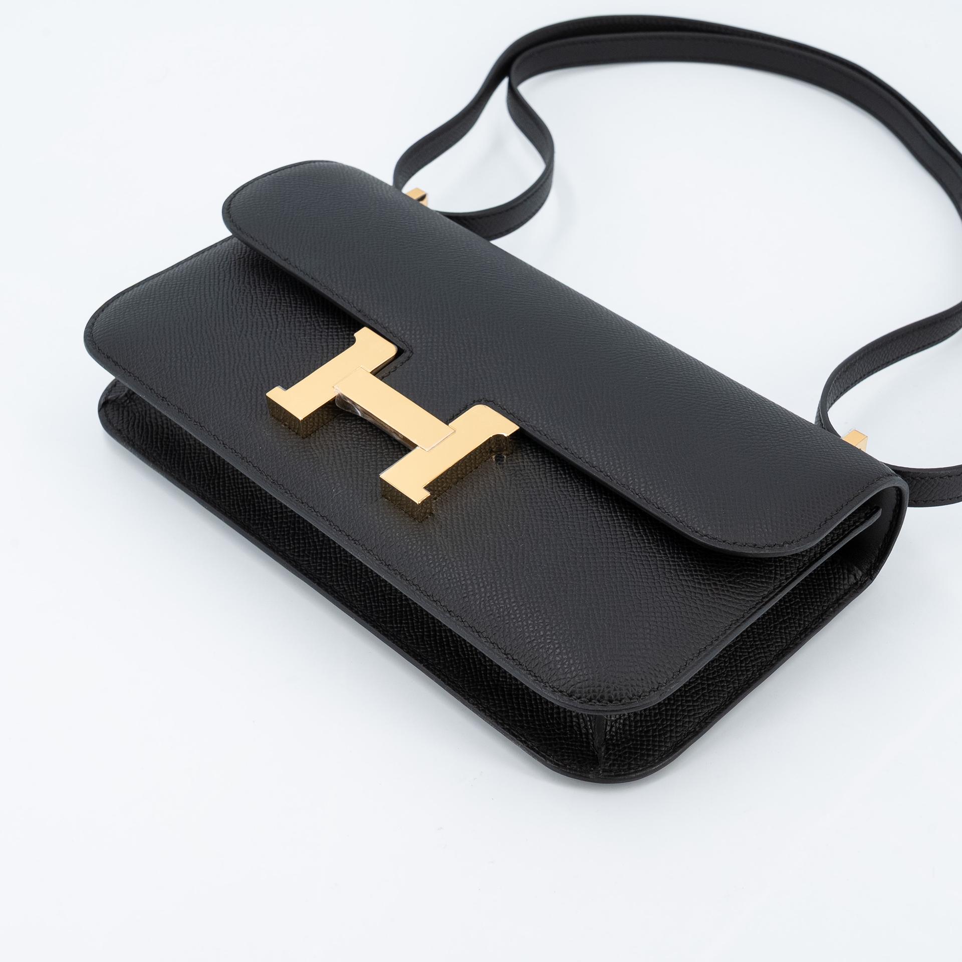 Brand New ( Rank N ) HERMÈS Constance Elan Noir (89) Epsom Gold hardware W (2024) - 7