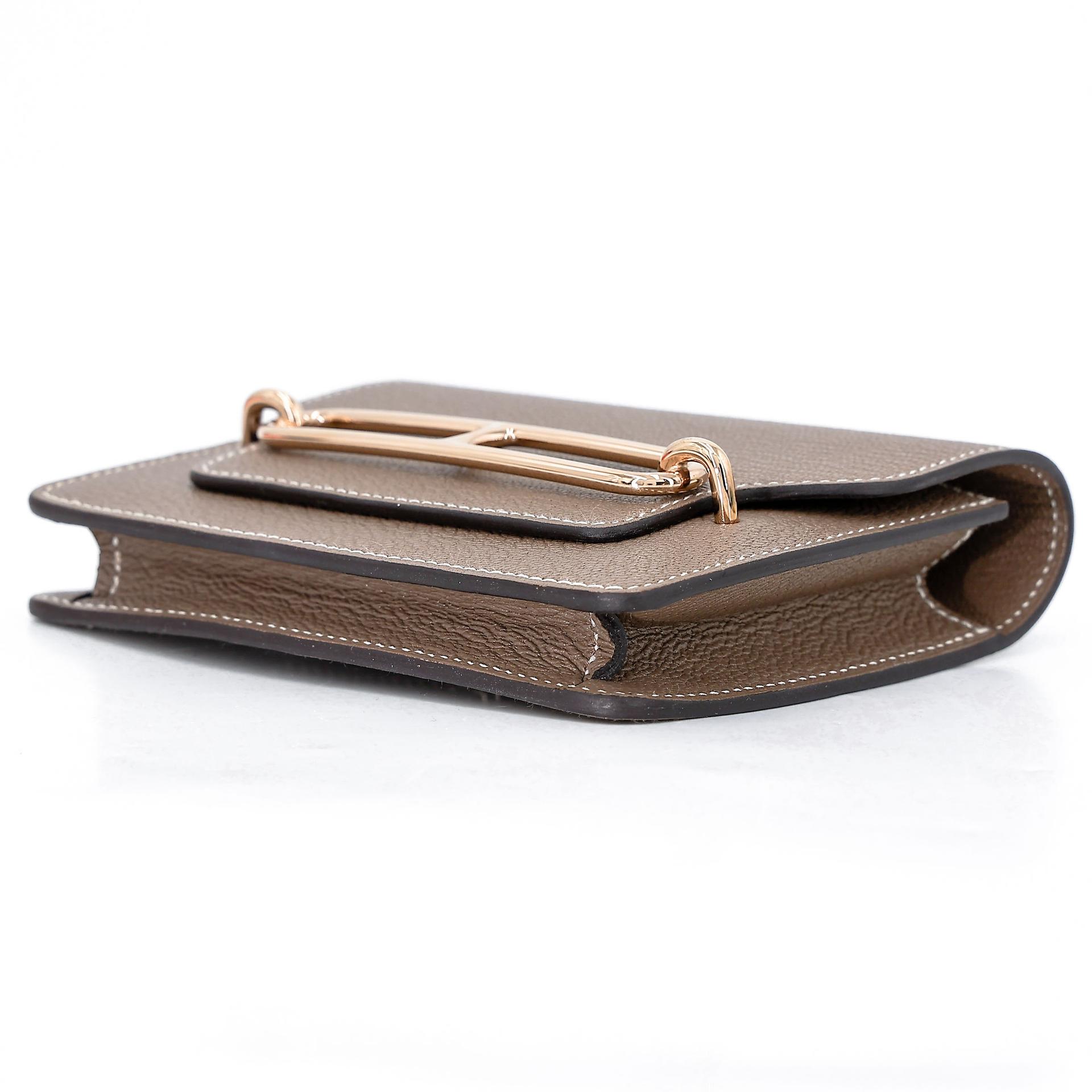 Excellent ( Rank SA ) HERMÈS Roulis Slim Etoupe (18) Chevre Permabrass hardware B (2023) - 5