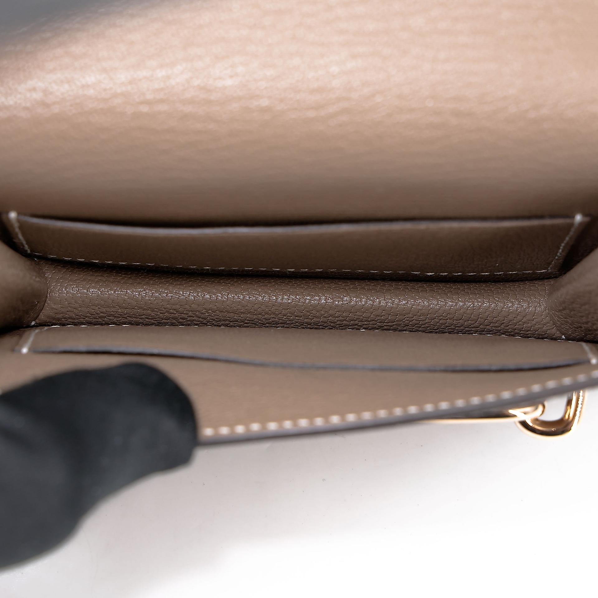 Excellent ( Rank SA ) HERMÈS Roulis Slim Etoupe (18) Chevre Permabrass hardware B (2023) - 15