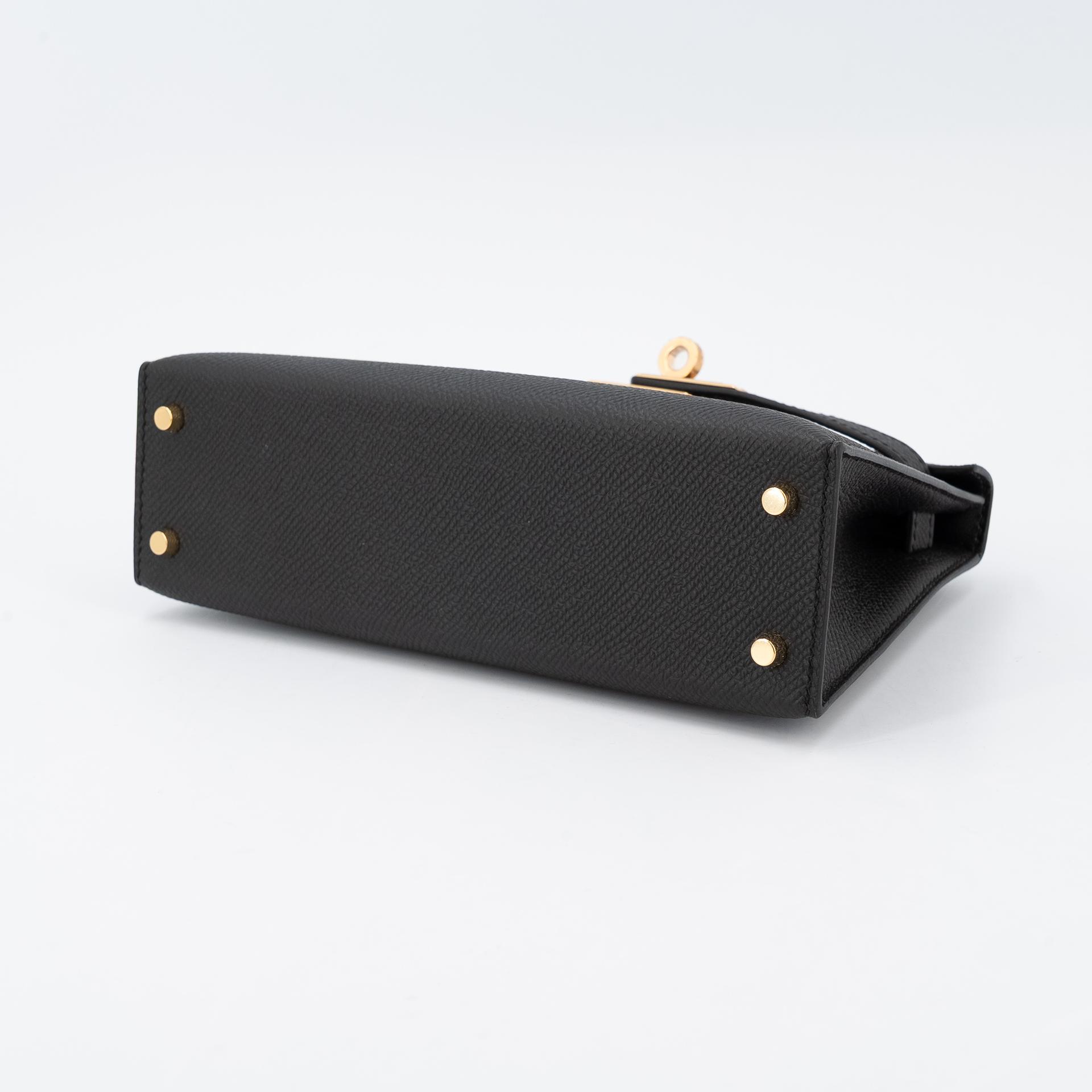 全新 HERMÈS 爱马仕 Mini Kelly 二代 89 黑色 Noir (Black) Epsom牛皮 金扣 K刻 2025年 - 6