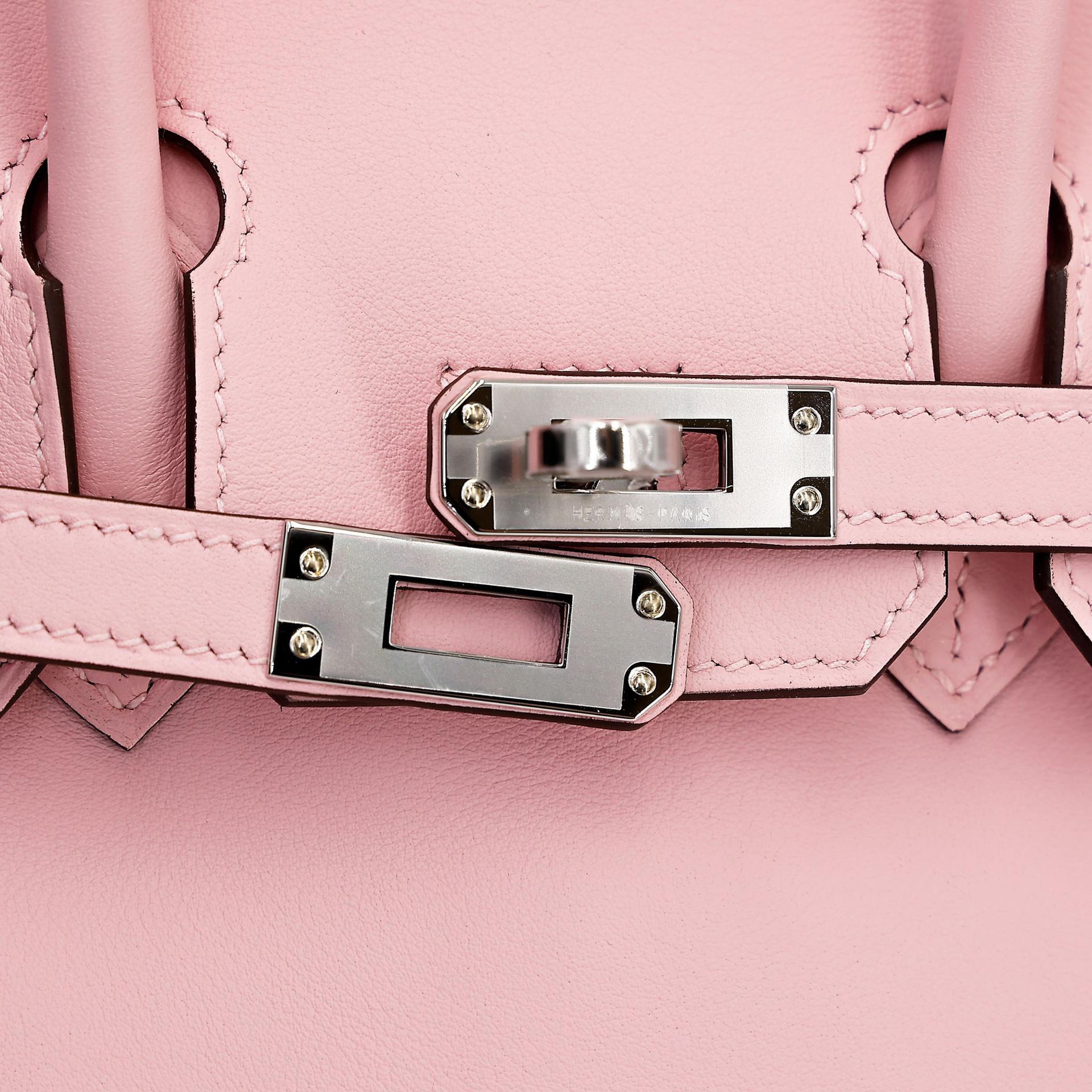 全新 HERMÈS 愛馬仕 Birkin 25 3Q 櫻花粉 Rose Sakura Swift牛皮 銀扣 K刻 2025年 - 9
