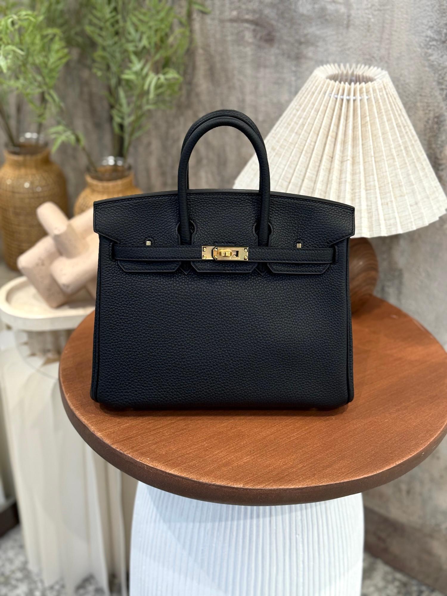 Brand New ( Rank N ) HERMÈS Birkin 25 Noir (89) Togo Gold hardware K (2025) - 4