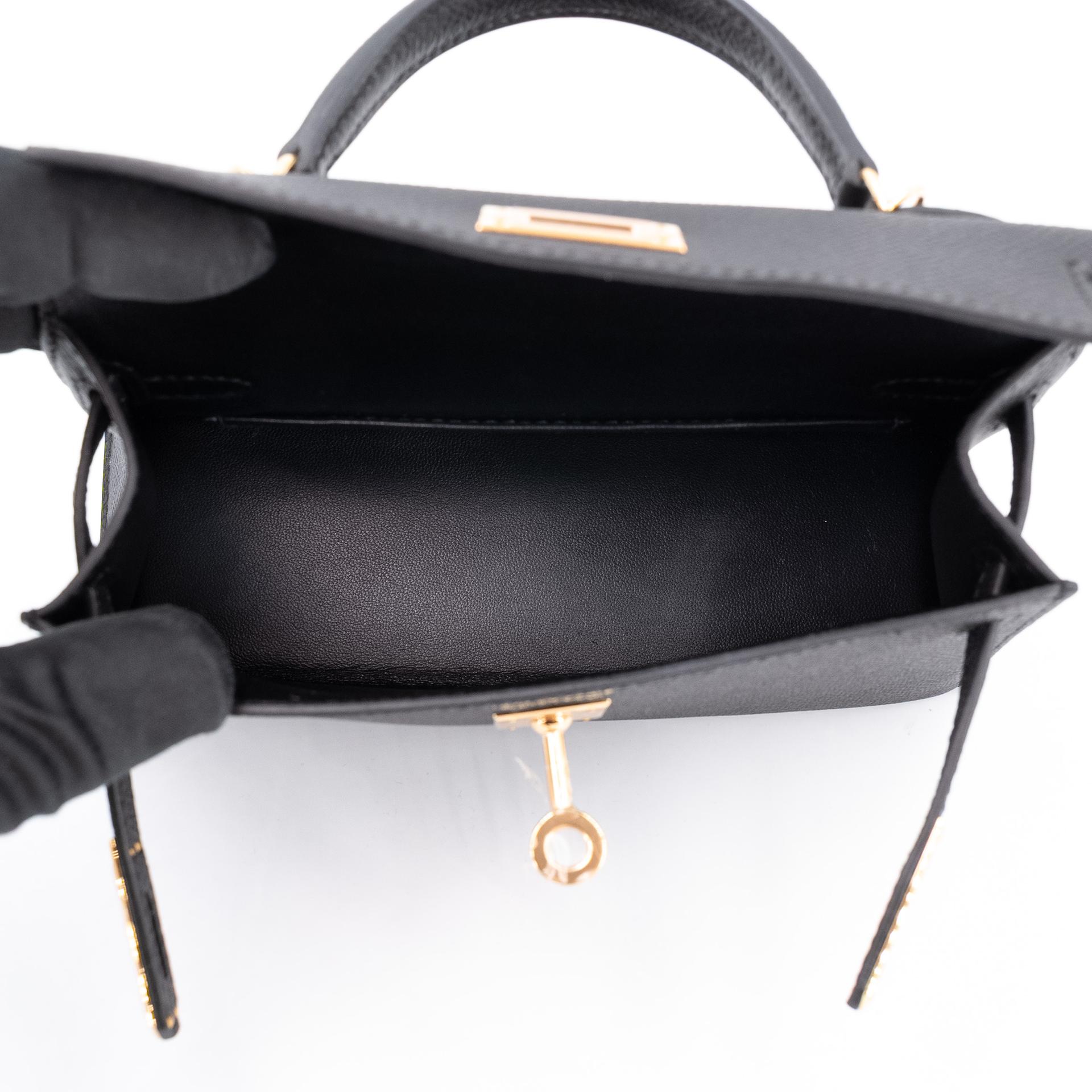 全新 HERMÈS 爱马仕 Mini Kelly 二代 89 黑色 Noir (Black) Epsom牛皮 金扣 K刻 2025年 - 13