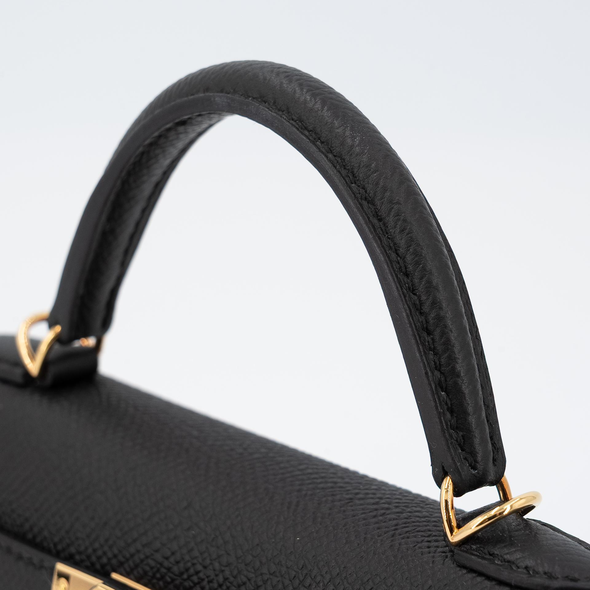 全新 HERMÈS 爱马仕 Mini Kelly 二代 89 黑色 Noir (Black) Epsom牛皮 金扣 K刻 2025年 - 4