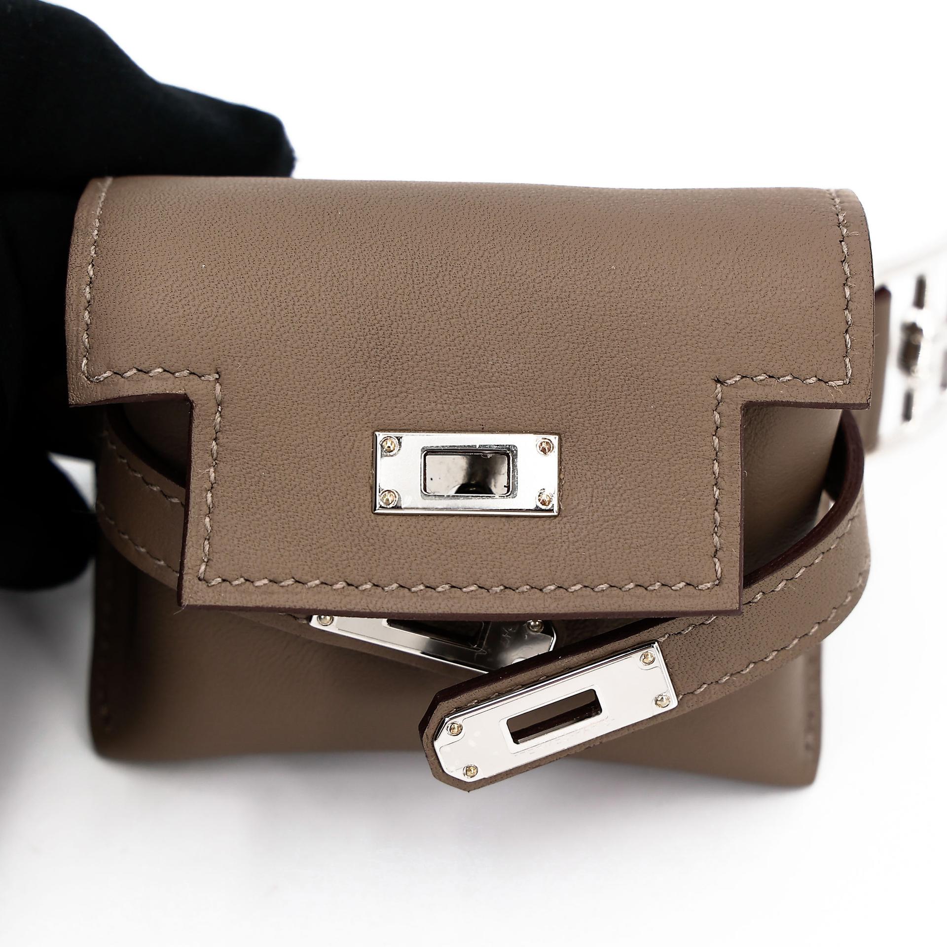 Brand New ( Rank N ) HERMÈS Kelly Moove Etoupe (18) Swift Palladium hardware W (2024) - 25