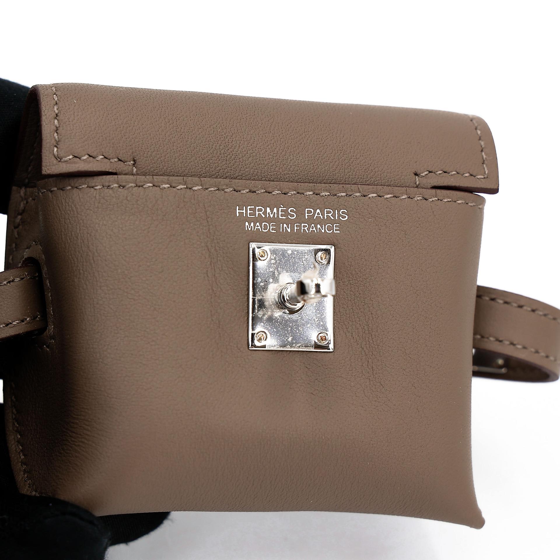 Brand New ( Rank N ) HERMÈS Kelly Moove Etoupe (18) Swift Palladium hardware W (2024) - 27