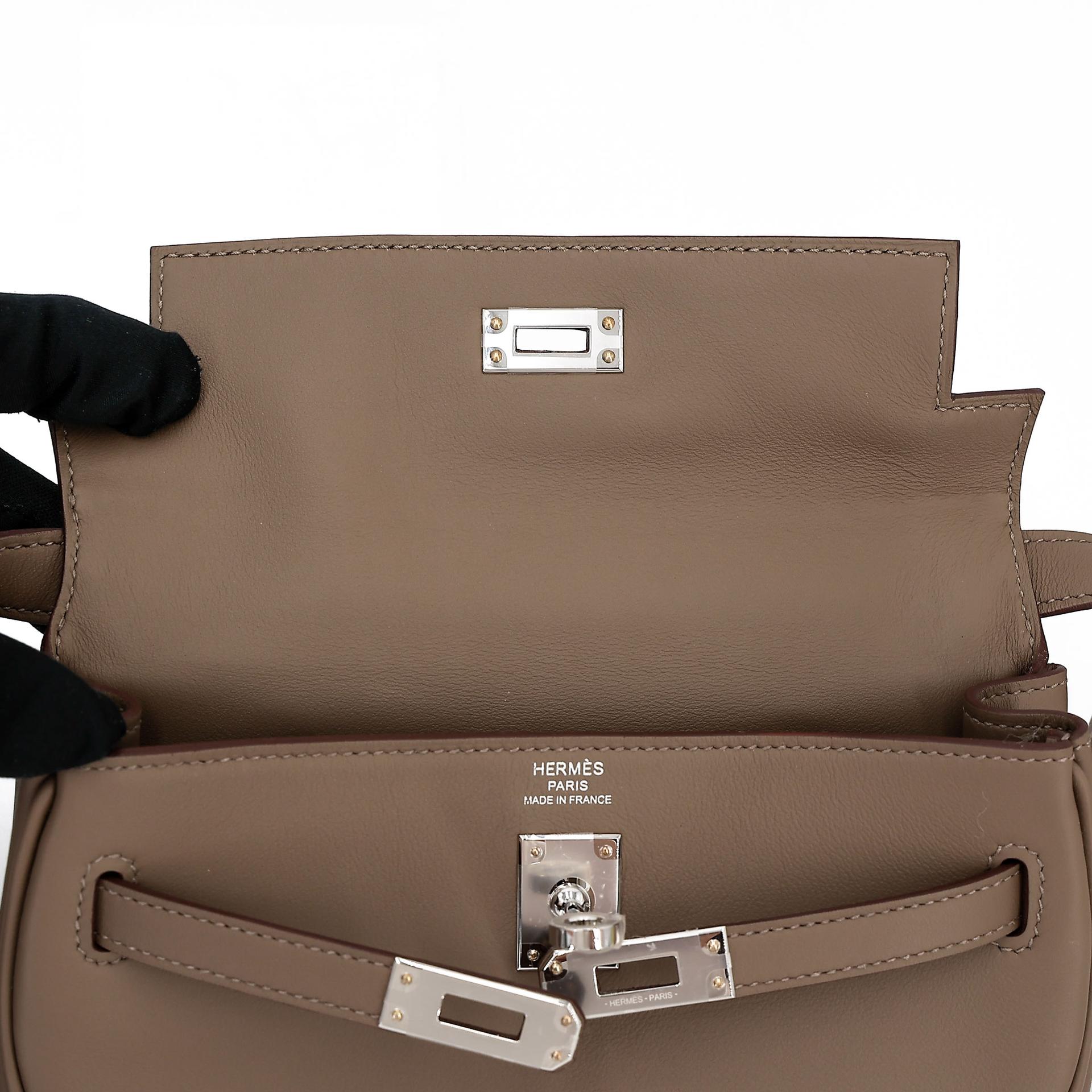 Brand New ( Rank N ) HERMÈS Kelly Moove Etoupe (18) Swift Palladium hardware W (2024) - 13