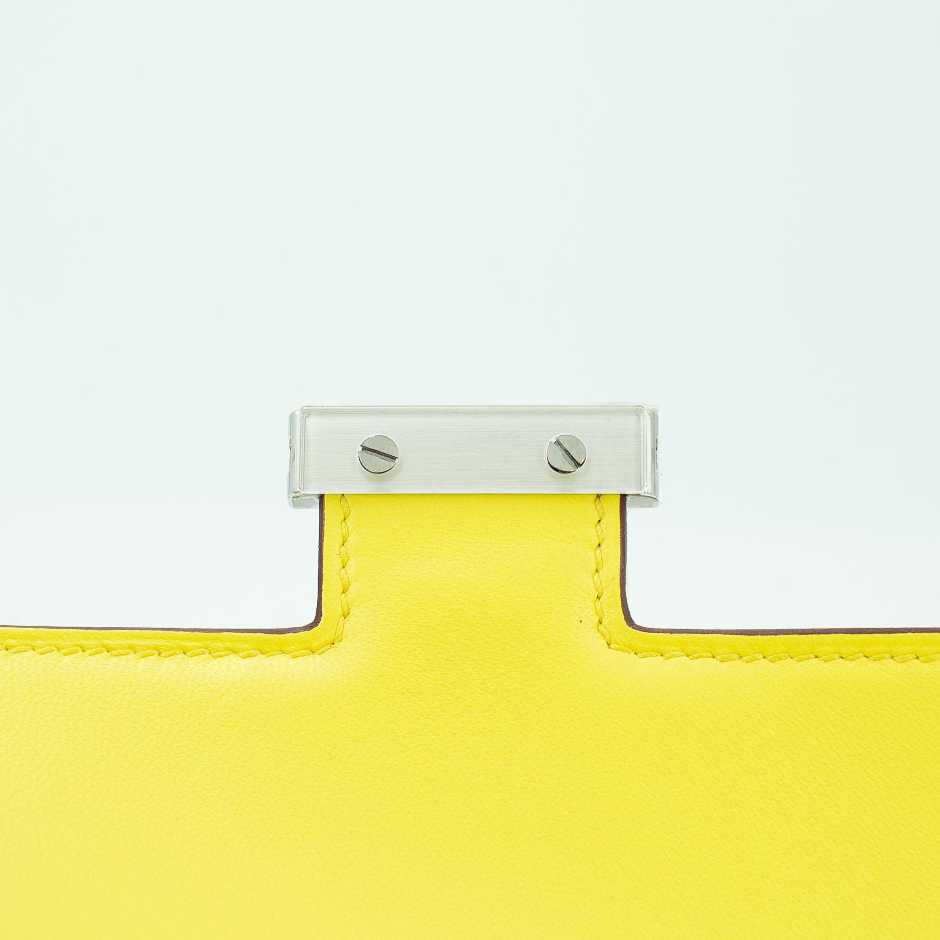 Unused ( Rank NS ) HERMÈS Constance Mini Lime (9R) Epsom Palladium hardware W (2024) - 11