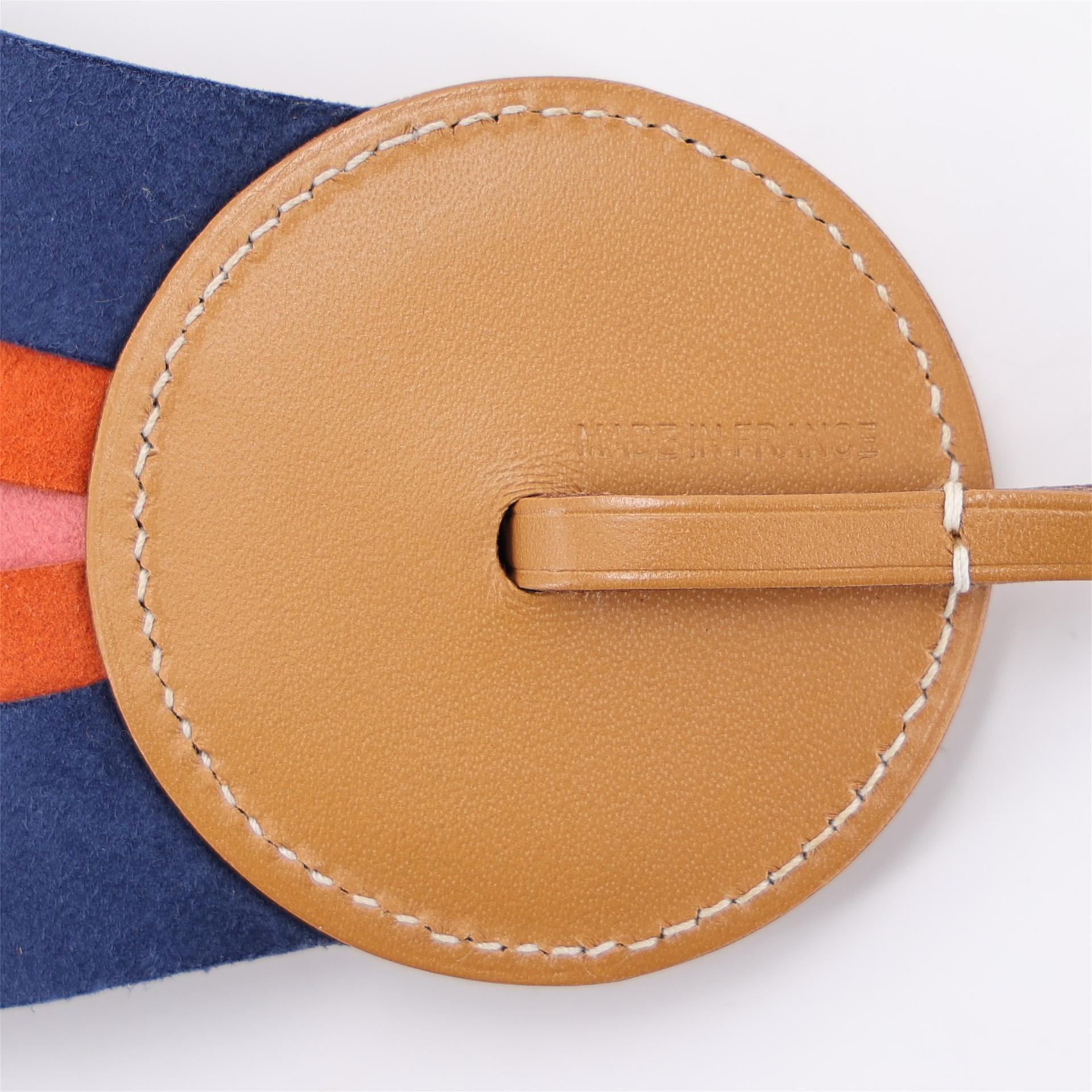 Brand New ( Rank N ) HERMÈS Paddock Flot Charm Red Blue Yellow Leather - 6