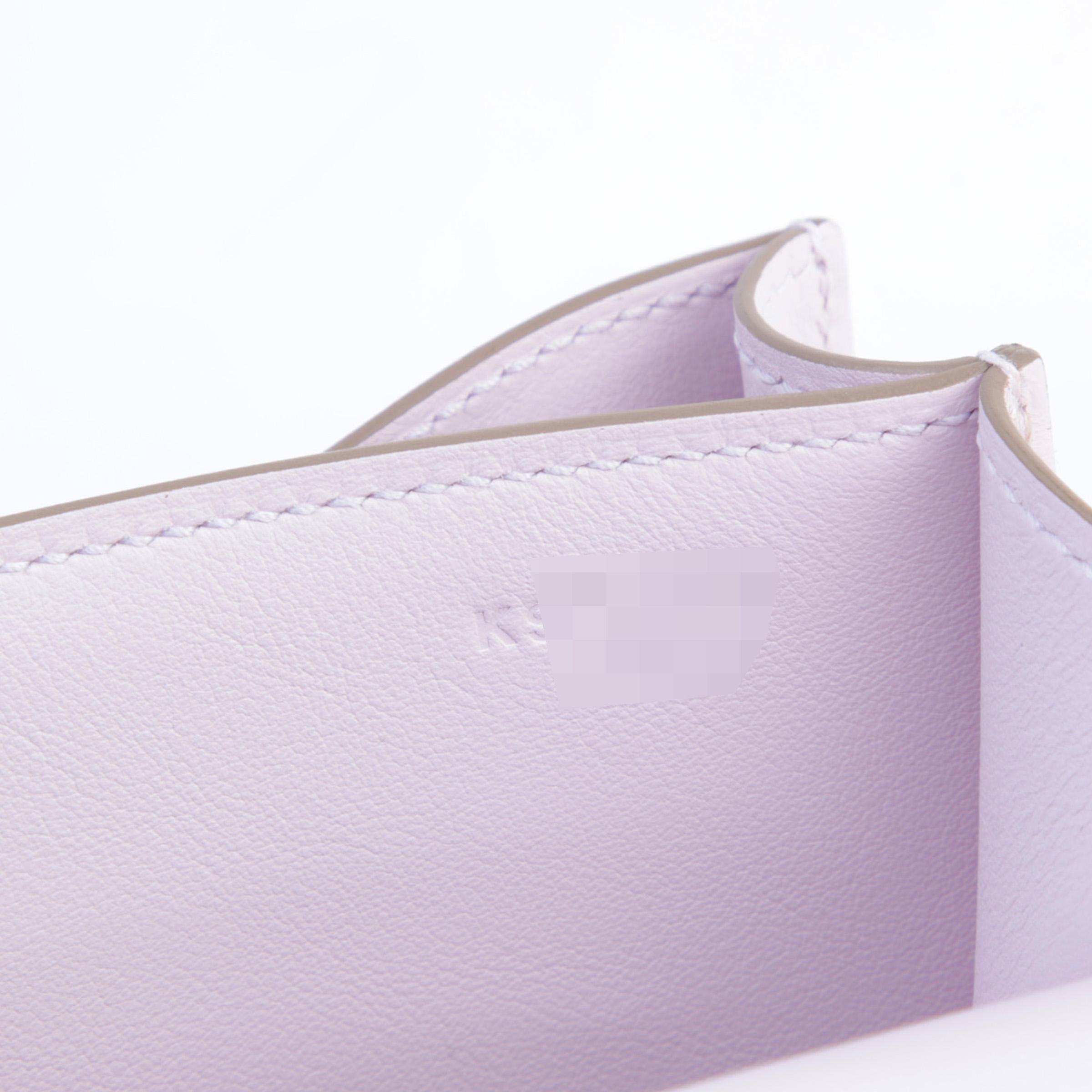 Brand New ( Rank N ) HERMÈS Constance Mini Tartan Mauve Pale (09) Swift Palladium hardware K (2025) - 12