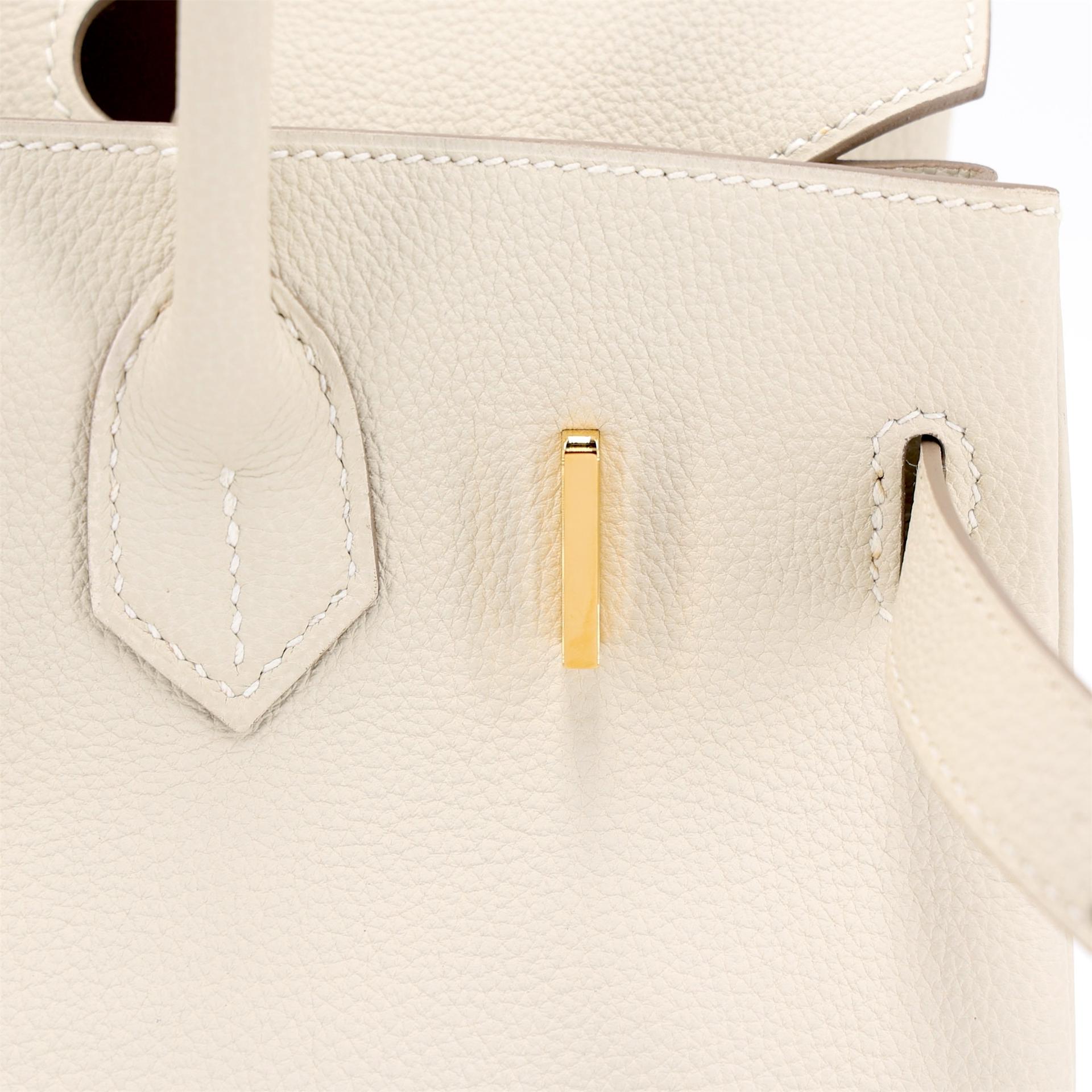 Unused ( Rank NS ) HERMÈS Birkin 30 Craie (10) Togo Gold hardware T (2015) - 12
